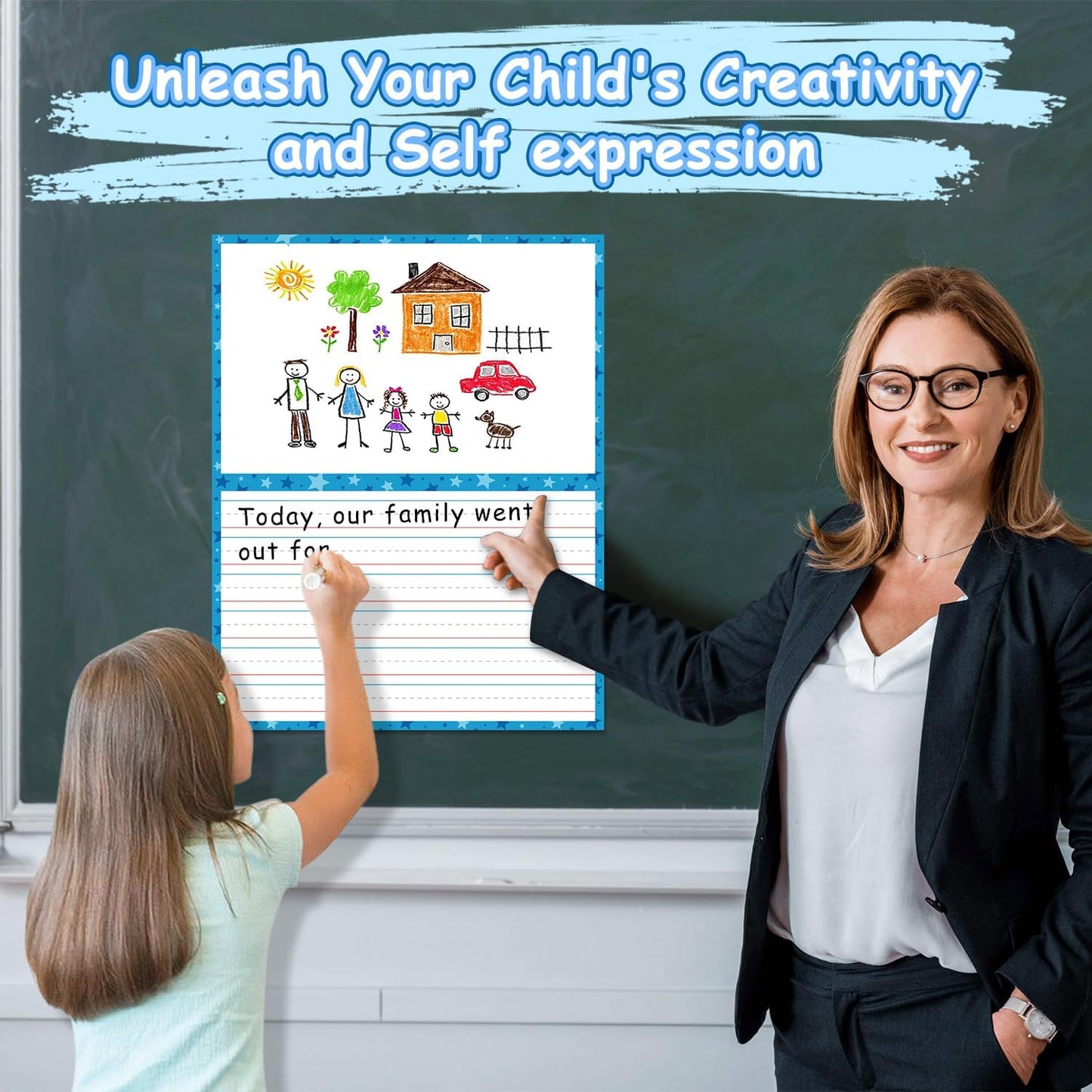 Giant Magnetic Dry Erase Handwriting Paper for Classroom Whiteboards – Reusable Writing Chart with Lined Paper Design, Perfect for Handwriting Practice, Homeschooling, and Teacher Essentials