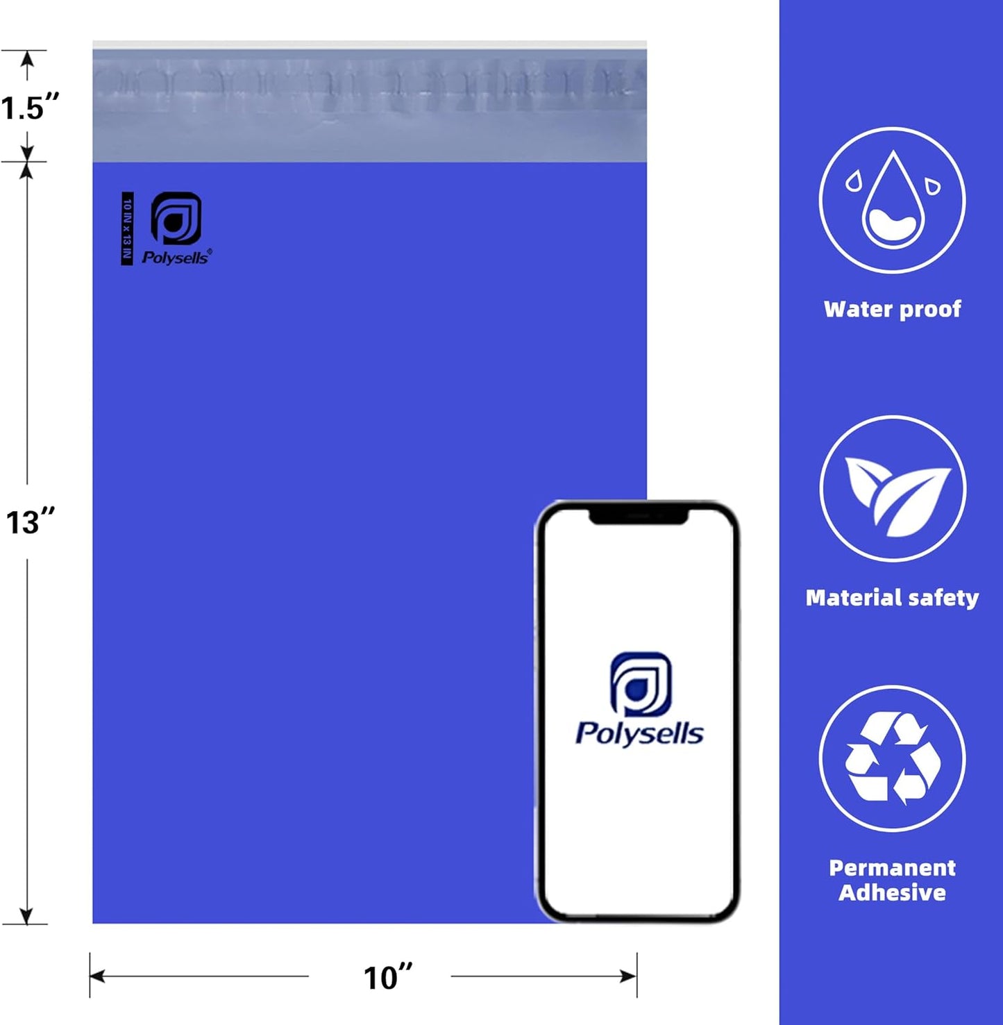 POLYSELLS 1000 pcs 10x13 Inches Purple Poly Mailers Shipping Envelopes, Strong Adhesive Sealing, Waterproof, and Tear-resistant Postal Mailing Bags for Clothing, Books, and Accessories