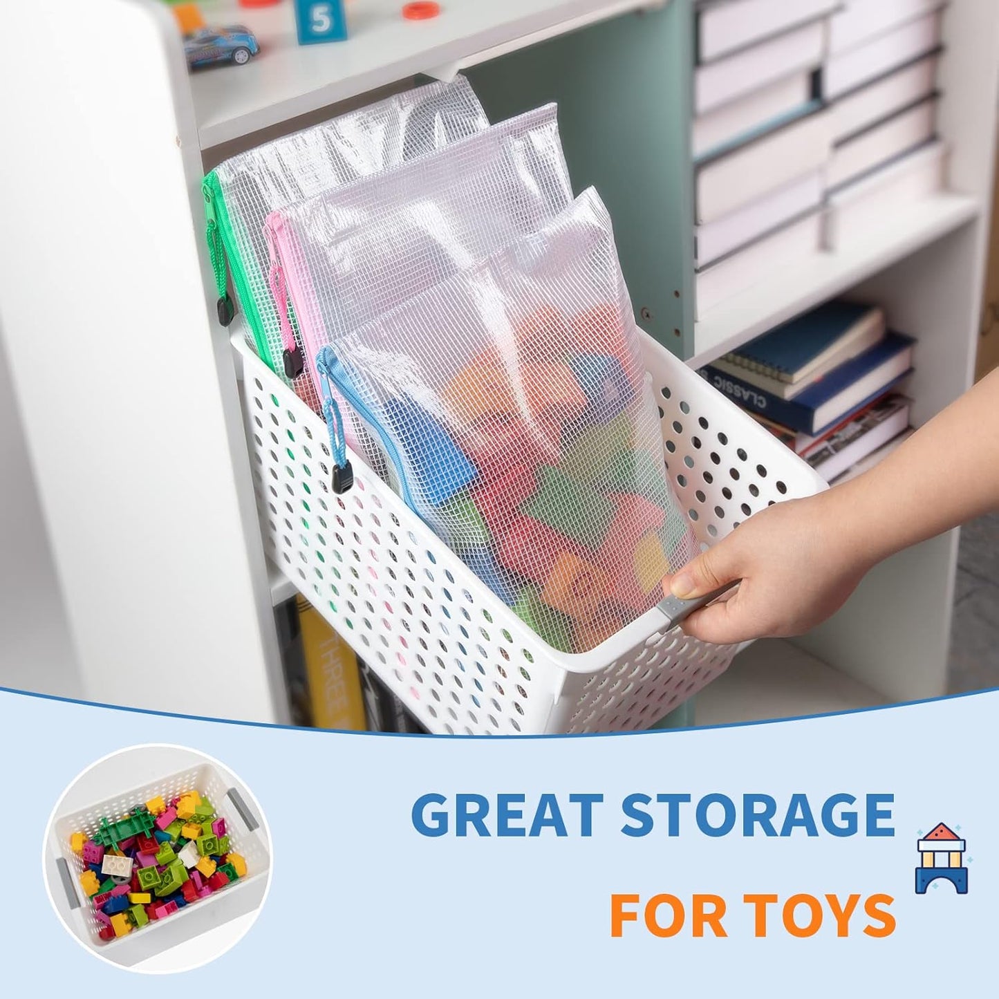 Umriox 16 Pack A5 Zipper Pouch, Mesh Bags with Zipper, Pencil Pouches, Zipper Bags for Puzzles, Office and Travel Supplies