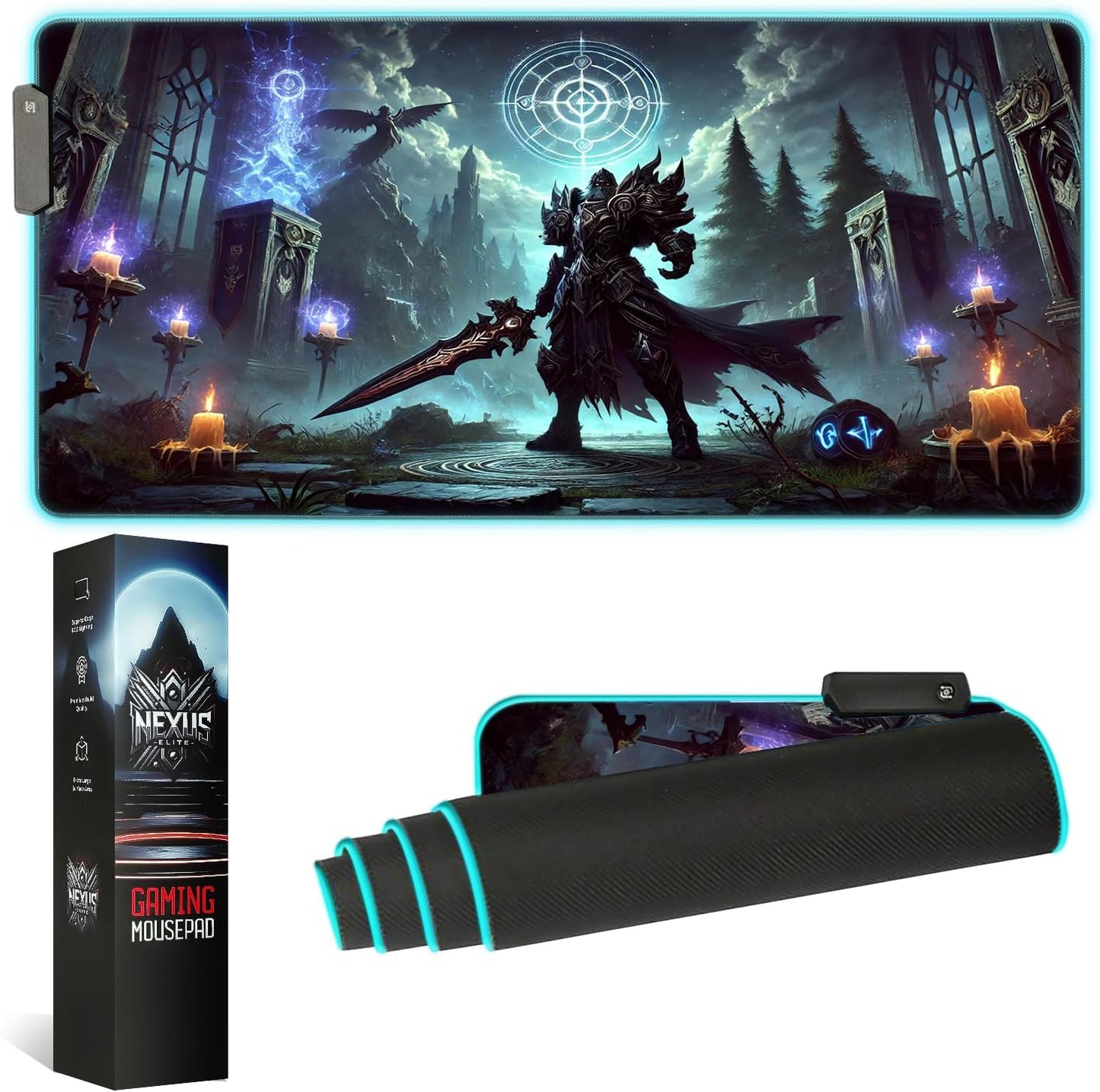 Gaming Mouse Pad - Desk Mat Gaming Mouse Pad , Medium Extra Large Extended Big Long Huge XL XXL and XXXL RGB LED Light Mousepad For a Computer , PC Mats Mousepads Frozen Warlord