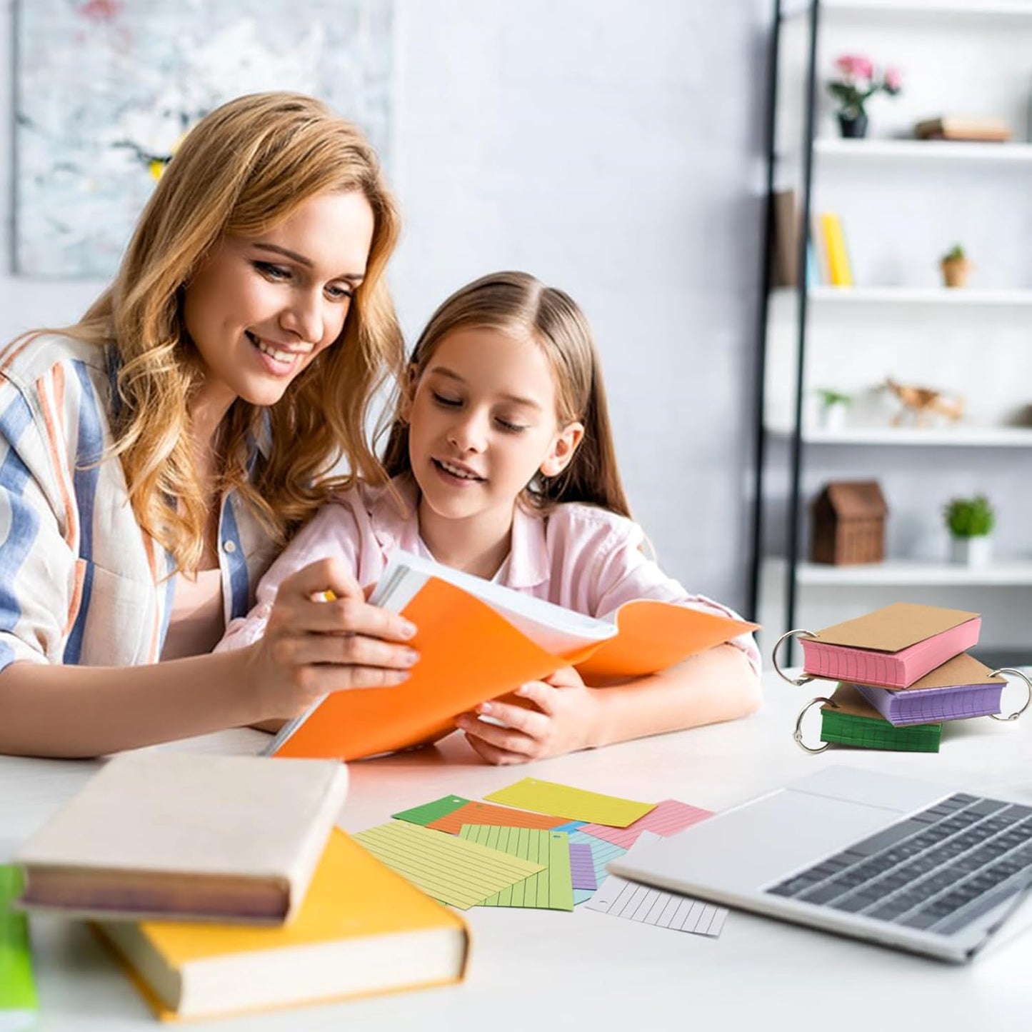 800 PCS Index Cards 3x5 Inches Colored Flash Cards with Ring, Punched Lined Flashcards Ruled Index Cards Notecards Study Cards Heavy Note Cards for Studying, Learning, School, College, Memory