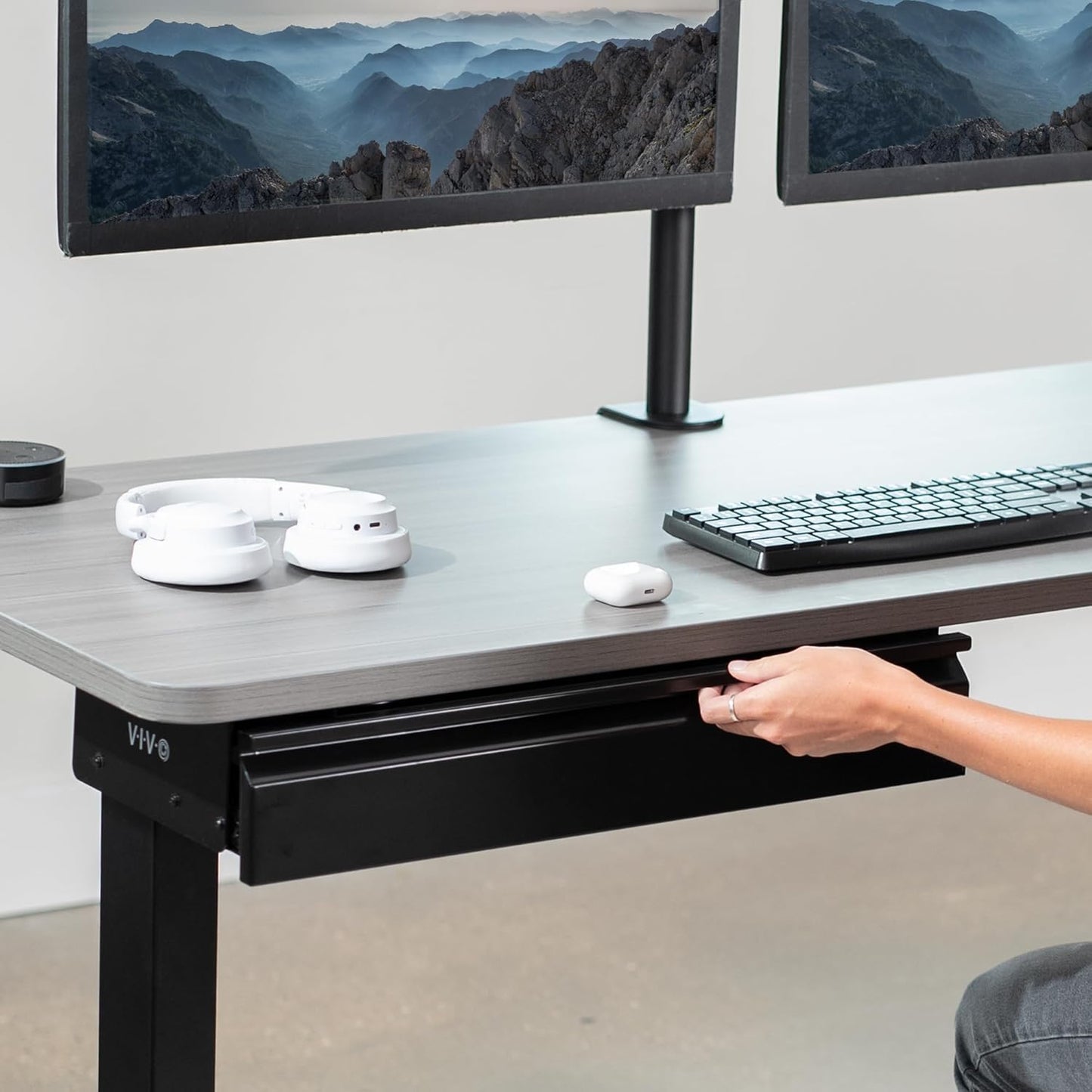 VIVO 22 inch Under Desk Slide Out Drawer Without Shell, Home Office Storage Organizer, Black, DESK-AC03A-22B