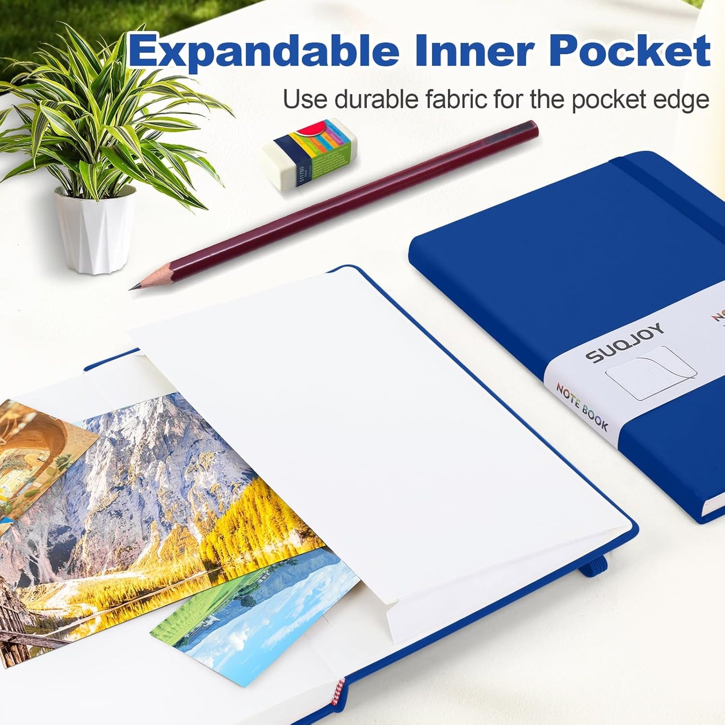 Lined Journal Notebook for Women Men,5.5"x8.3",100 GSM Thick Paper, A5 Hardcover Leather Journaling Notebooks for Writing,Travel,Work & School,College Ruled Notebooks for Note Taking Diary(Blue)