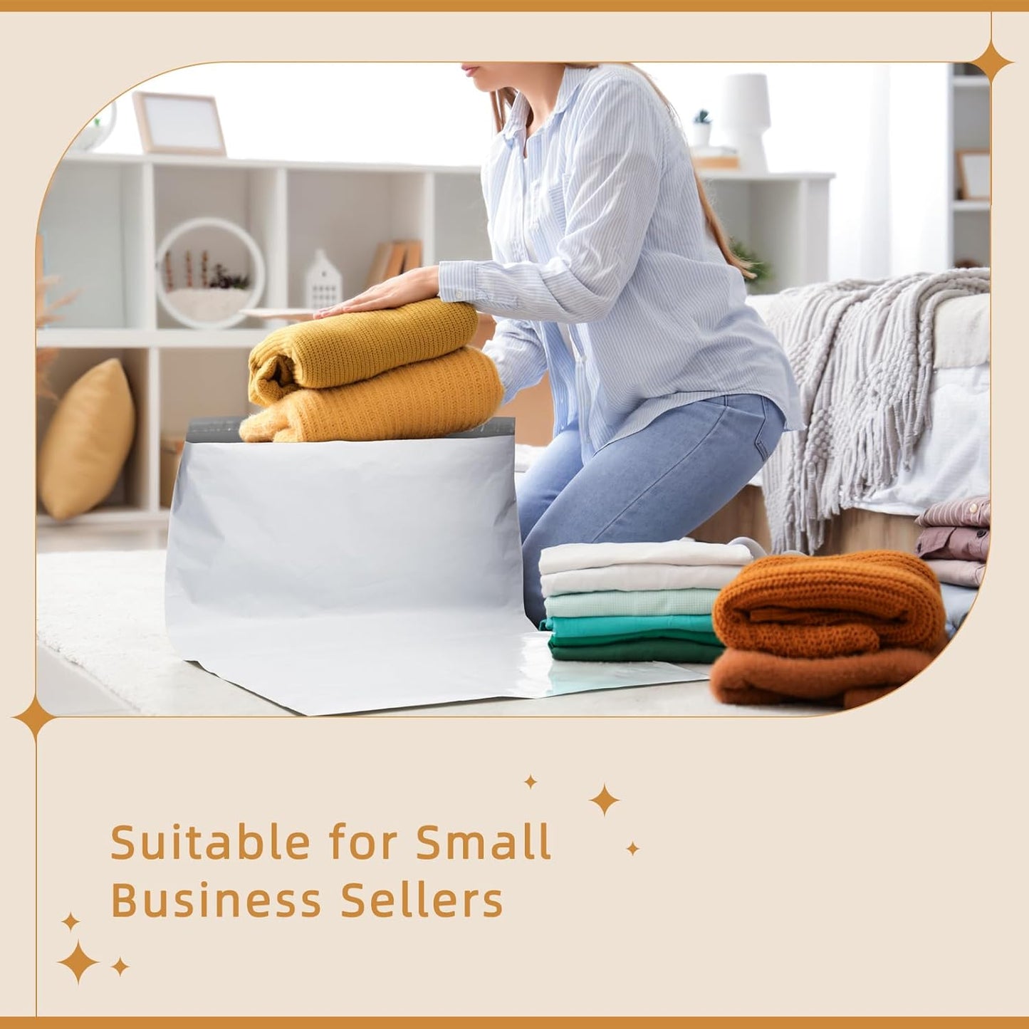 Fuxury 250 Pcs 24x36" Poly Mailers,Waterproof Mailing Envelopes for Clothing, Strong Adhesive Poly Shipping Postage Bags for Small Business(White)