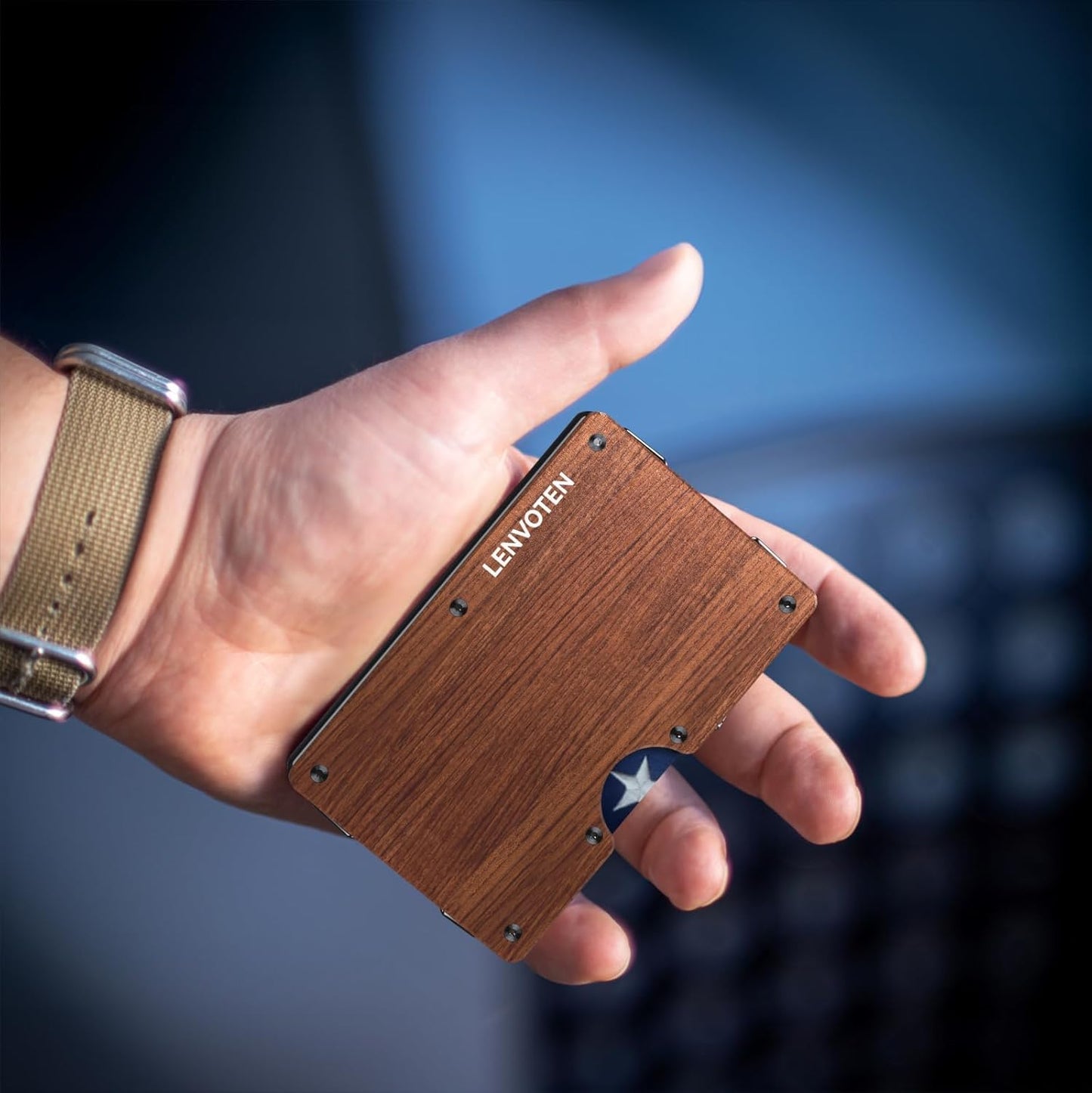 Minimalist Wallet for Men, Metal Wallet with Money Clip, Slim Compact Wallet, RFID Blocking Card Holder, Metal Aluminum Credit Card Holder, Holds up to 20 Cards