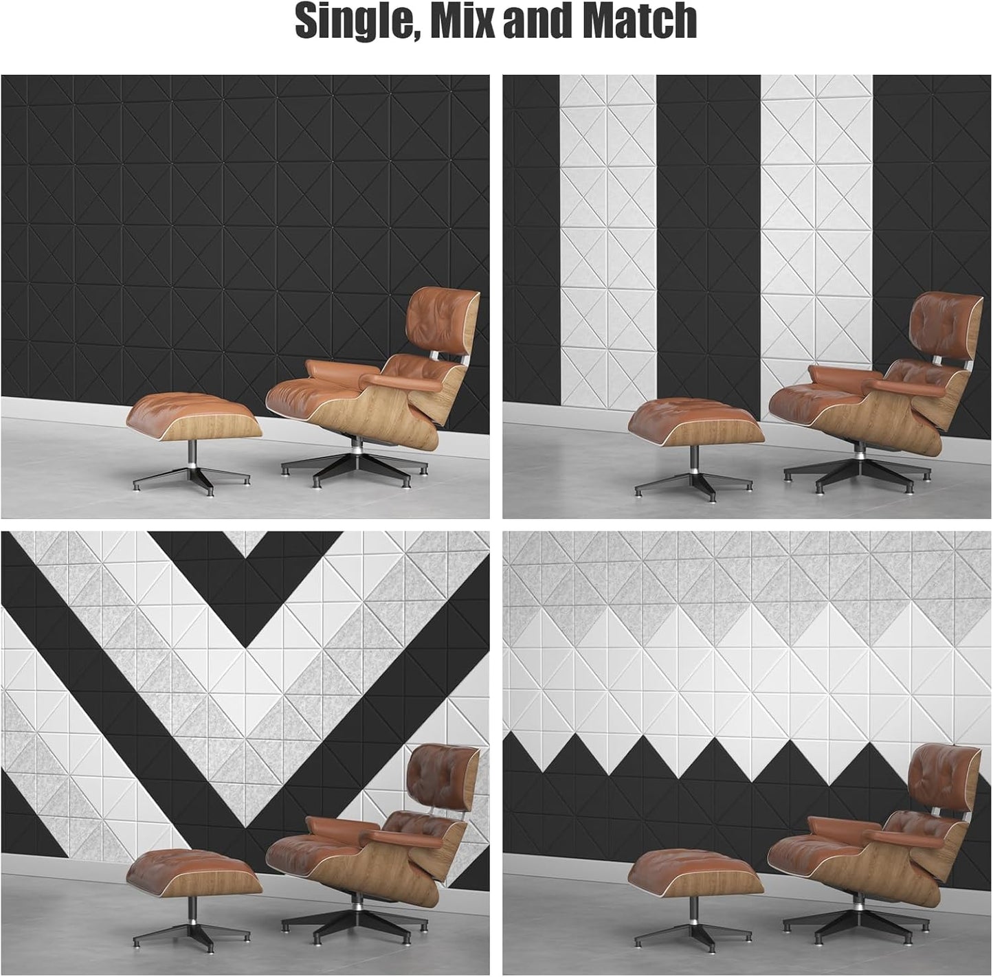 Sonicism 12 Pack X-Lined Acoustic Panels with Self-Adhesive, 12"X 12"X 0.4" Sound Proof Foam Panels, Decorative Soundproof Wall Panels, Sound Absorbing Tile for Home & Offices, Black