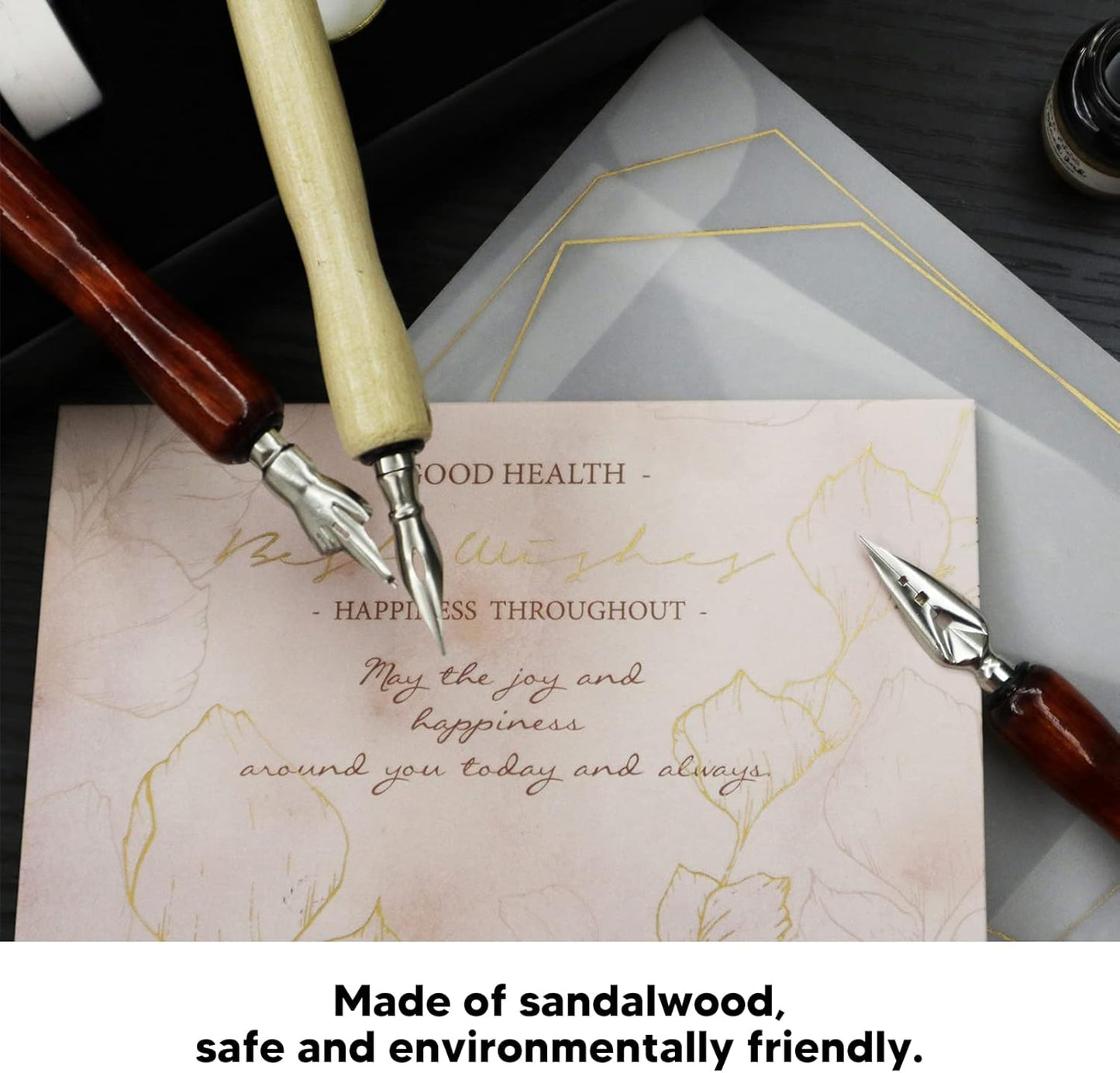 10 Pcs Nib Pen Holder, Dip Pen Set Comic Dip Wooden Pen Nib Holder for Art Painting English Calligraphy (Wood Color)