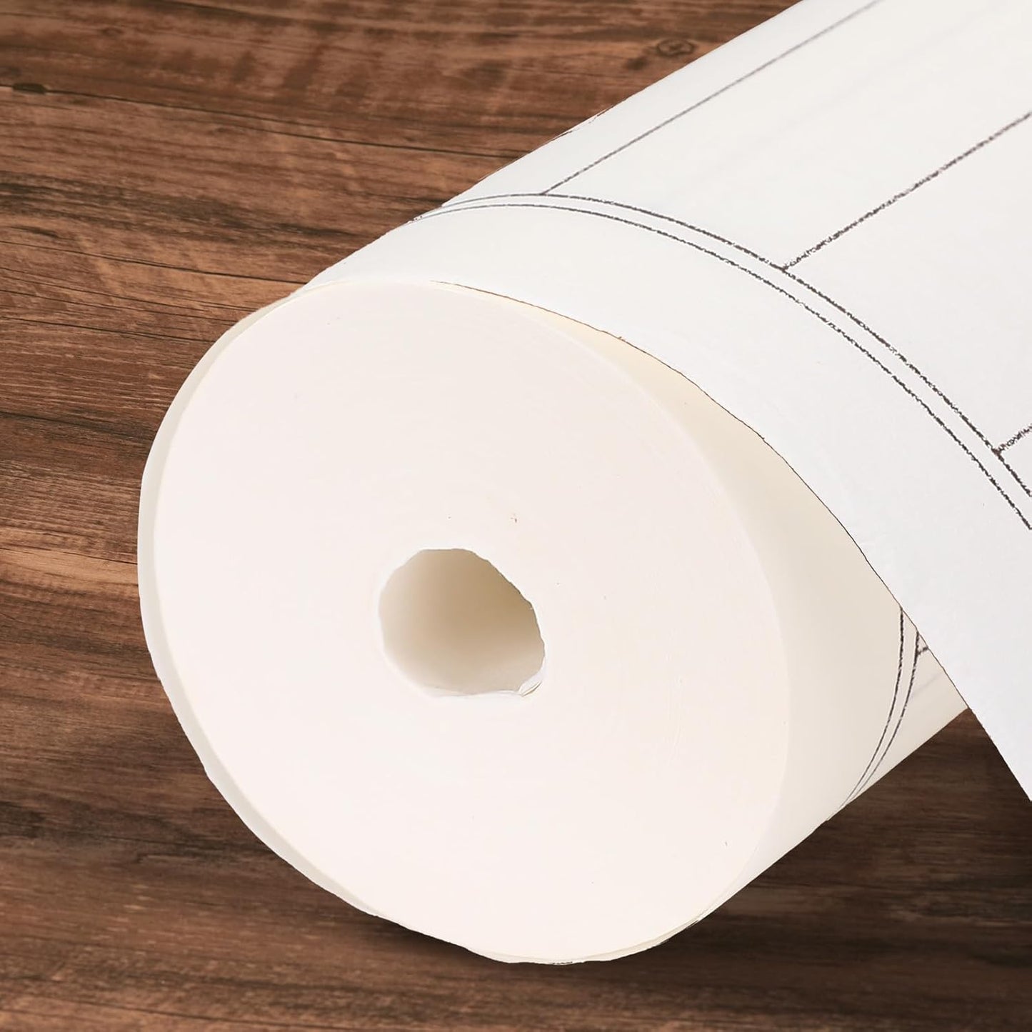 MEGREZ Chinese Calligraphy Brush Writing Practice Paper, Xuan Paper Roll Rice Paper Calligraphy with Vertical Grids, 35cm x 50m(13.8in x 164ft), Half Raw Ripe Xuan Paper, 3cm/Grid, White