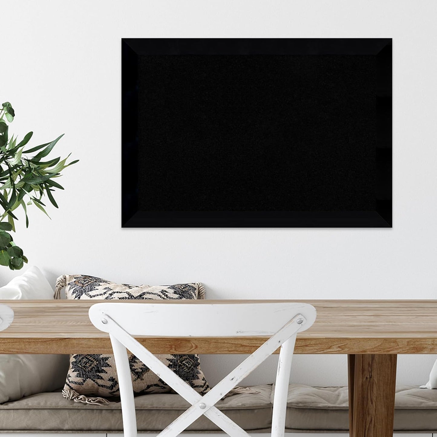 Amanti Art Black Cork Board for Wall, 19x27 Vision Board with Black Wood Frame, Medium Corkboard Office Decor for Home Organization, Modern Corkboard Pinboard to Display Items for Home Organization