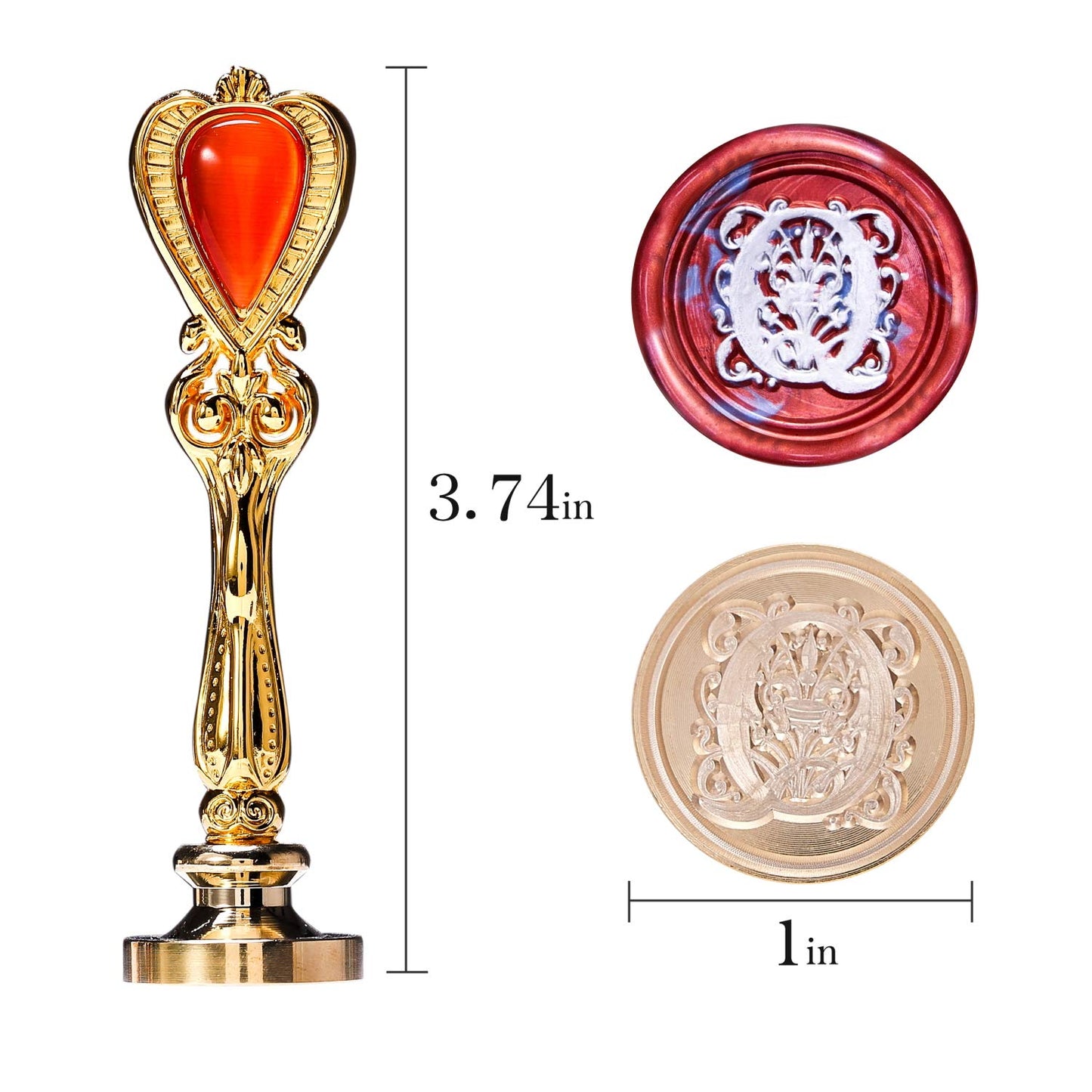 Letter Q Wax Seal Stamp, Lucky Goddness Alphabet Wax Stamp for Sealing Wax