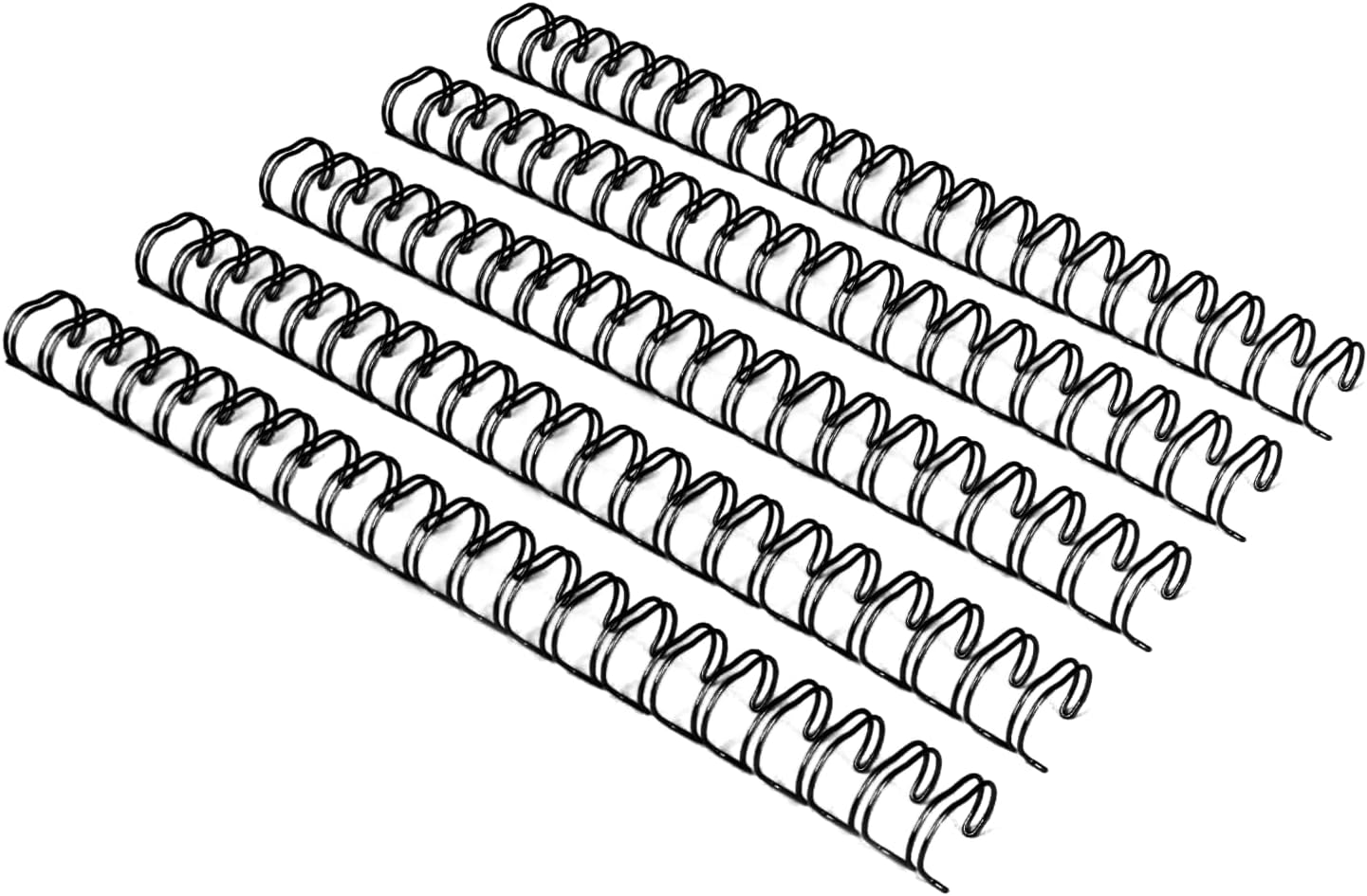 Rayson WR2119BK Wire Binding Spines, 2:1 Pitch Double Loop Binding Wires 3/4 Inch, 21-Loop Wire Ring Pack of 50 with Black
