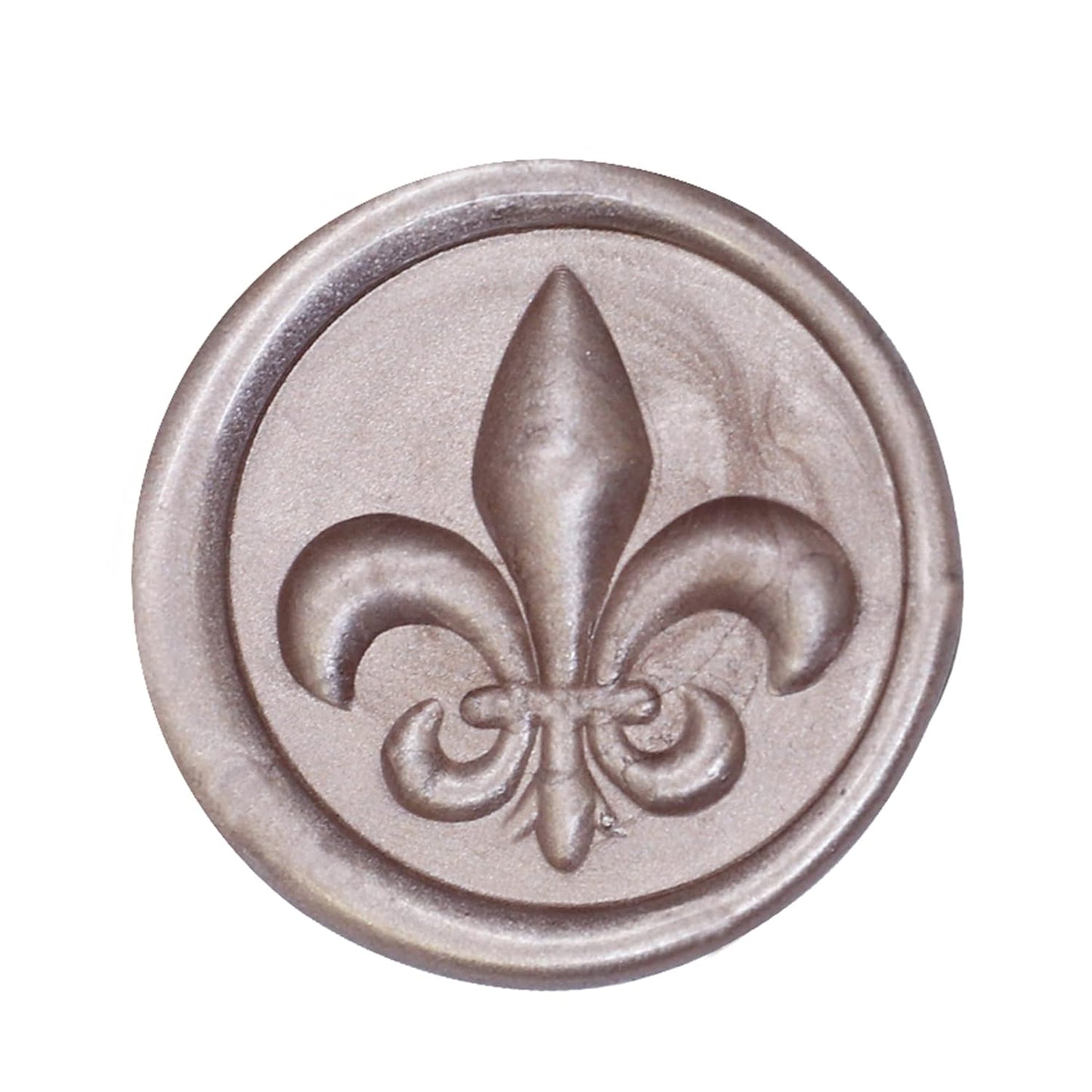 SWANGSA 3D Wax Seal Stamp Fleur De Lis, Vintage Flower Electroplated Bronze Handle Sealing Stamp for Wedding Party Invitations Gift Idea Decoration