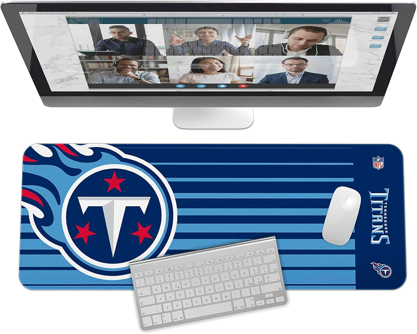 SOAR NFL Unisex Multifunctional Desk Mat for Desktop, (31.5"x12") - Ultra Soft Fabric with Non-Slip Rubber Backer - Water Resistant & Durable Nylon Stitching - Officially Licensed NFL, Desk Pad