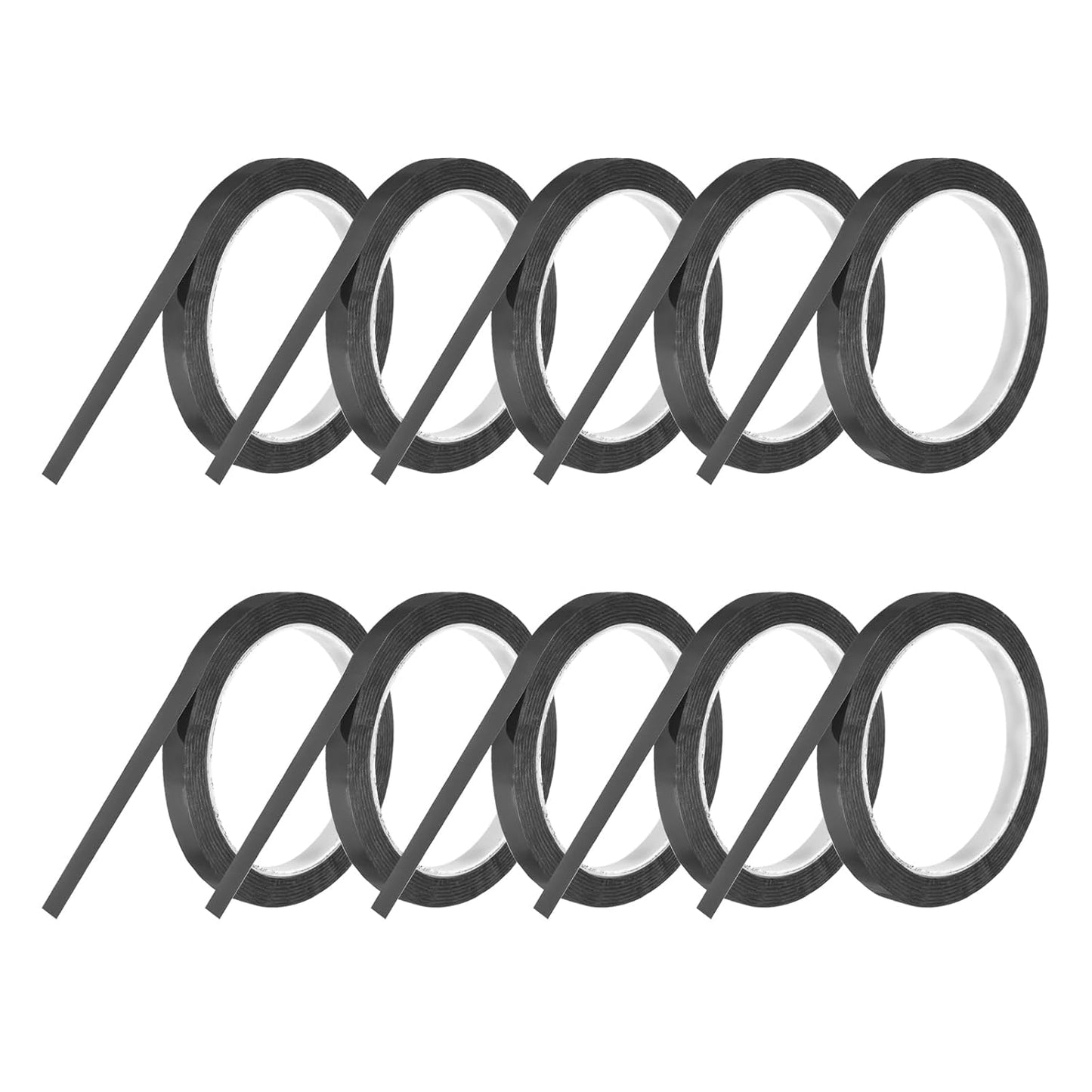 MECCANIXITY 10 Rolls Whiteboard Tape Graphic Chart Tape 10mm 54.7 Yard Art Tape Thin Self-Adhesive Pinstripe Tape Masking Tape for Gift Wrapping Craft Supplies, Black
