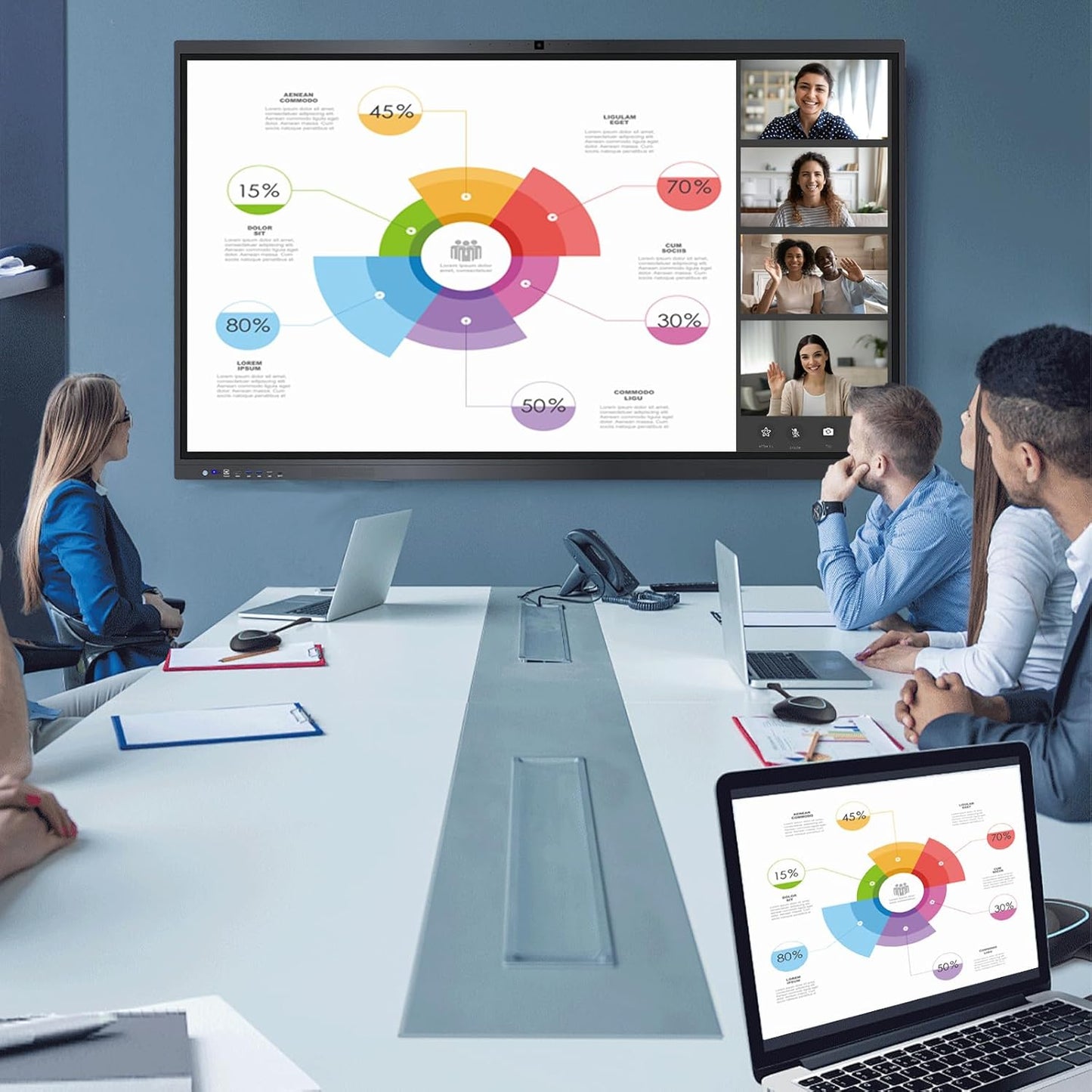 Smart Board,65" Smart Board for Classroom Office Home, 4K UHD Touch Screen Open Dual System Smart Whiteboard,Digital whiteboard with 48MP HD Camera(Board+Wall Mount Included)