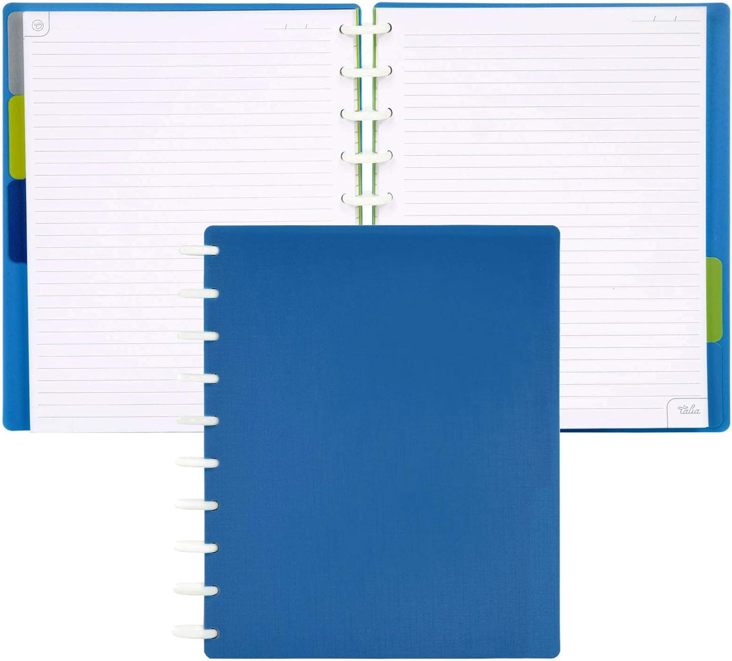 Talia Discbound Notebooks, Planner, Customizable, (Deep Lake Blue, Midsize (7.5in x 9.75in))