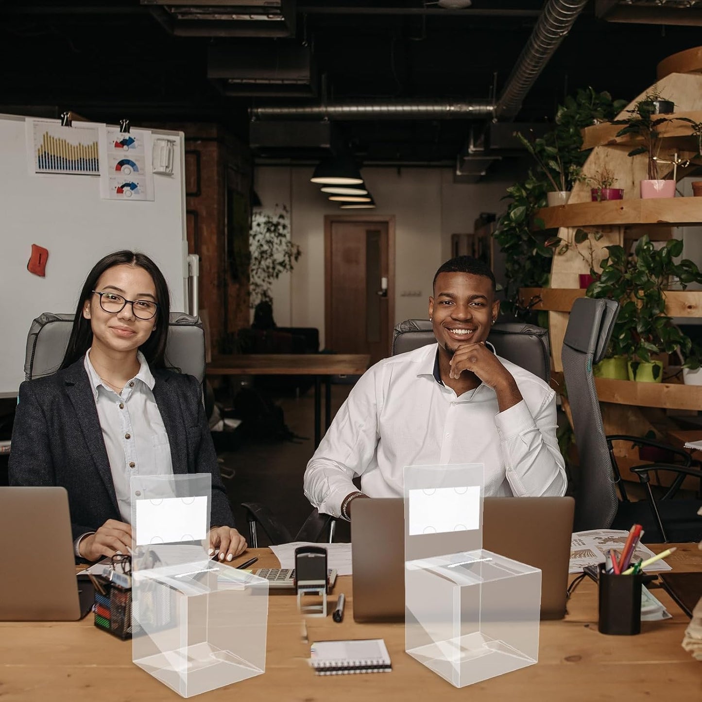 Ysglory 20 Pack Clear Raffle Ticket Box Suggestion Voting Box with Slot Donation Ballot Boxes for Collecting Business Card Voting Contest, 6 x 6 x 6 Inches (Clear)