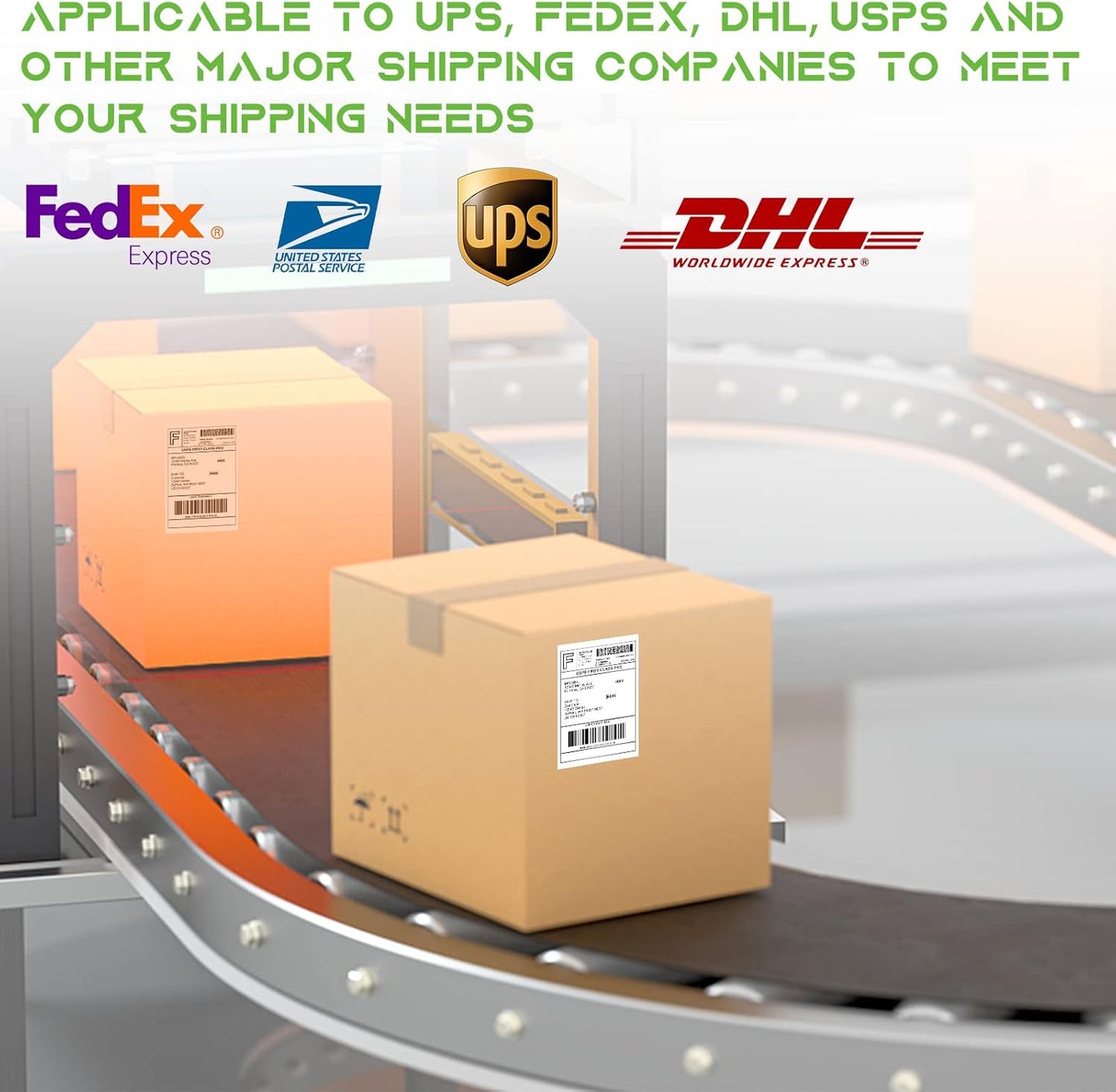 MFLABEL® 10 Rolls of 450 Labels 4x6 Direct Thermal Shipping Labels for Zebra 2844 ZP-450 ZP-500 ZP-505