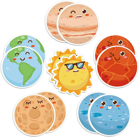 600Pcs Outer Space Sticky Notes, Cute Outer Space Memo Pads Solar System Planet Shaped Self Sticky Notepads for Teachers Office Classroom School Supplies Birthday Party Favors