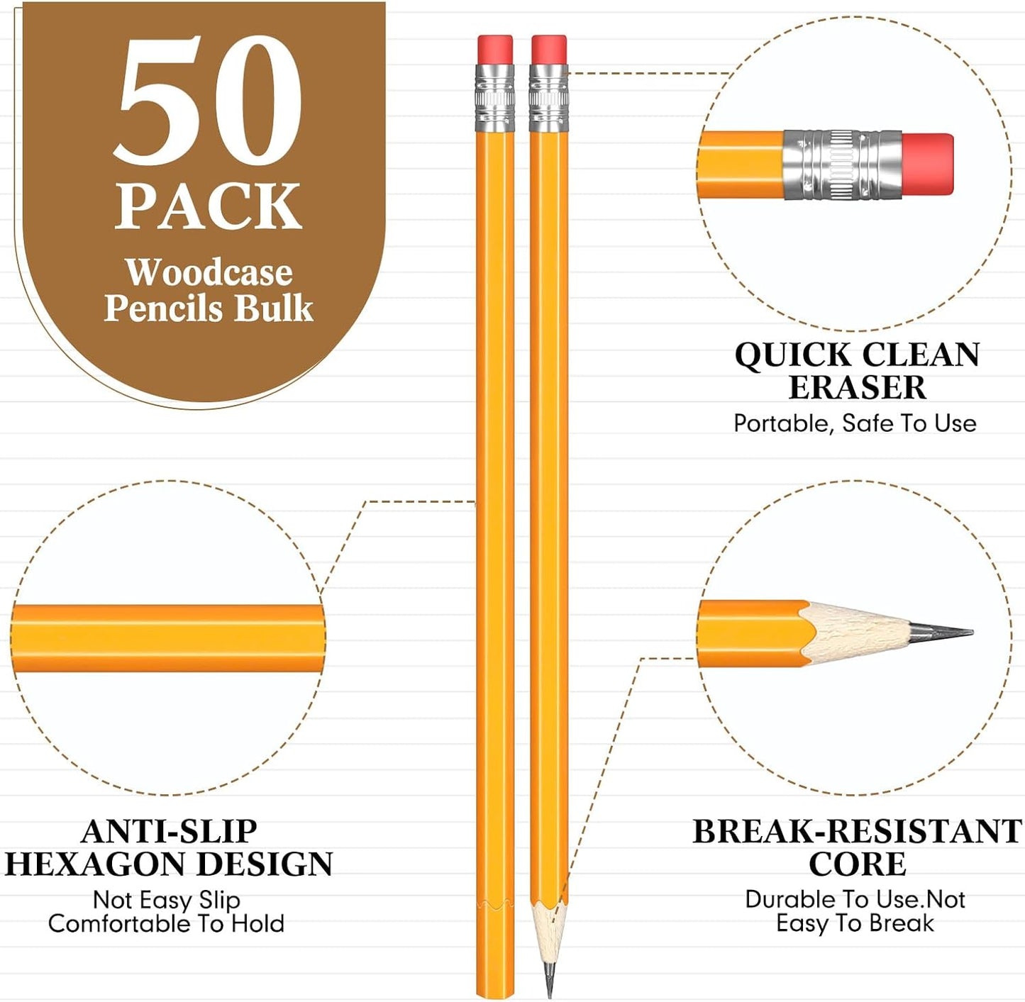 Jetec 100 Pcs Kraft Notebook Journals and Pencil 5.5 Inch x 8.3 Inch A5 Softcover Notebooks Bulk for Writing Sketch Office Notepad with 60 Pages 30 Sheets