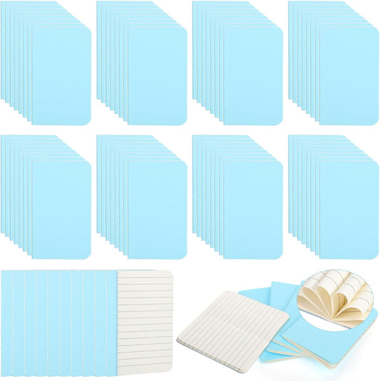 Harloon 100 Pcs Mini Notebooks Bulk Portable Small Pocket Notepad Blank Lined Wallet Memos Journal Employee Appreciation Gifts for Vet Tech Medical Assistant Coworker Staff, 4 x 2.5 Inches(Blue)