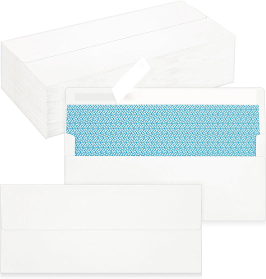 100 Pack #10 Business Envelopes, Self Seal Standard White Envelopes for Secure Business & Legal Mailing, Office, Checks, Letter, Invoices, 4 1/8 x 9 1/2 Inches