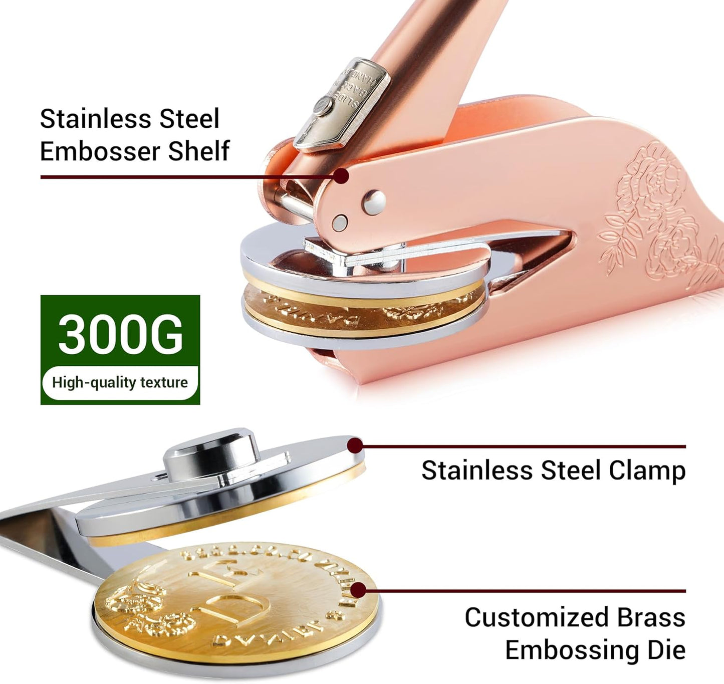 Easycosy Personalized Book Embosser | Custom Embosser & Stamps from The Library of | Book Stamp Personalized with Your Name & Choice Birthday Gifts for Book Lover(Tree 4)