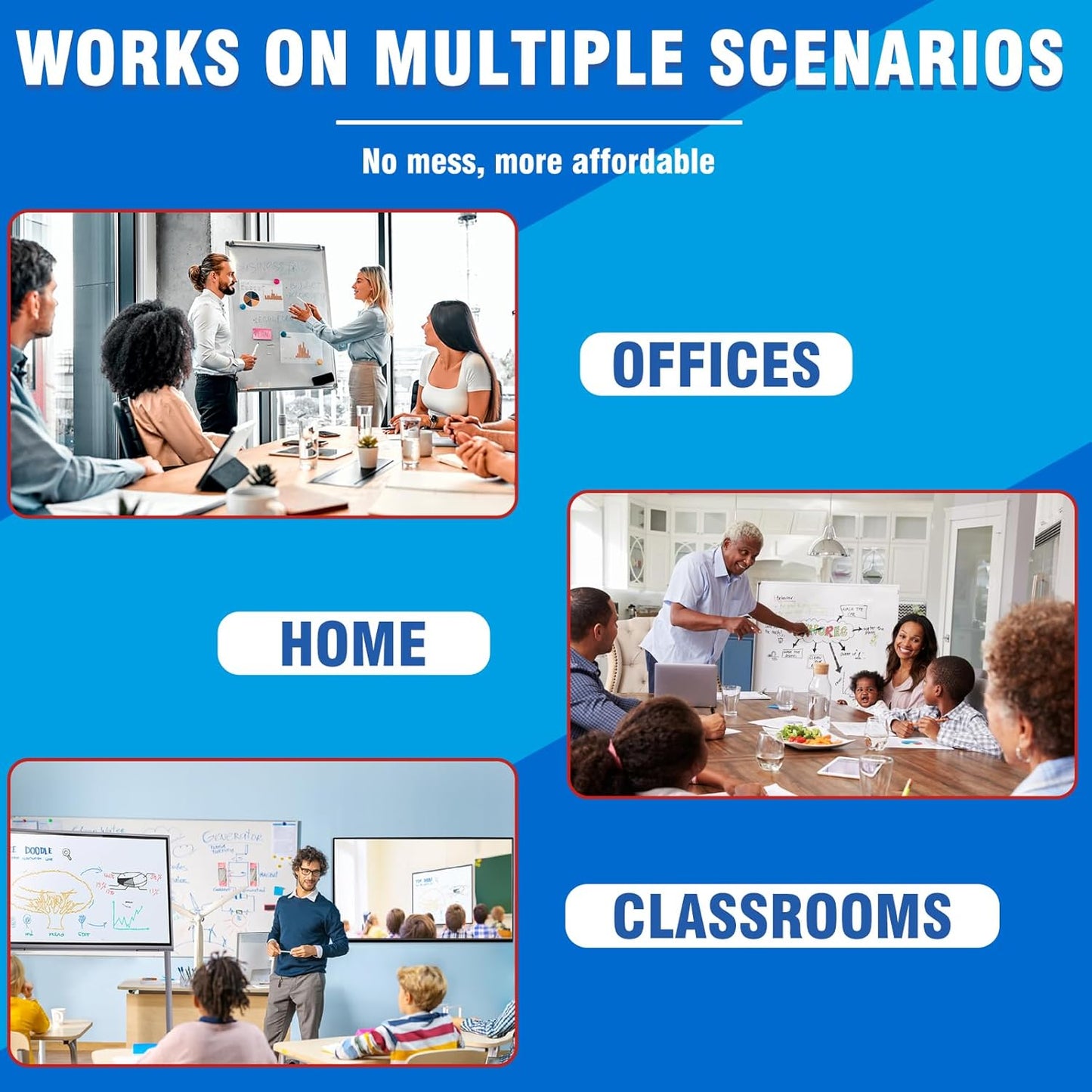 Whiteboard Cleaner, Low-Odor Dry Erase Board Cleaner with Cloth, White Board Cleaning Spray for Classroom, Home and Office Use, Removes Marks from Whiteboards, 4.06oz