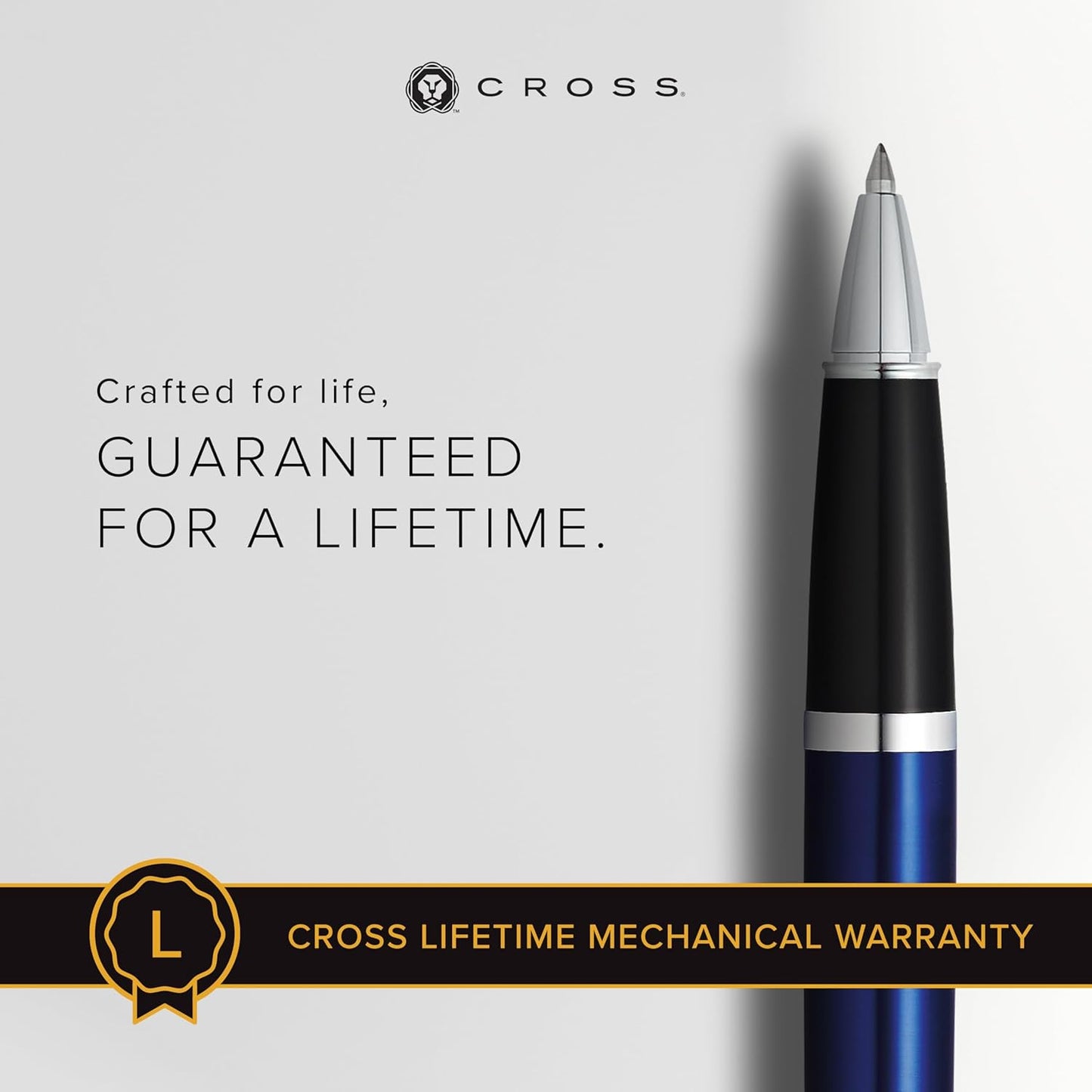 Cross Bailey Refillable Rollerball Pen Presented in a Premium Gift Box - Medium Point, Black Ink, Blue