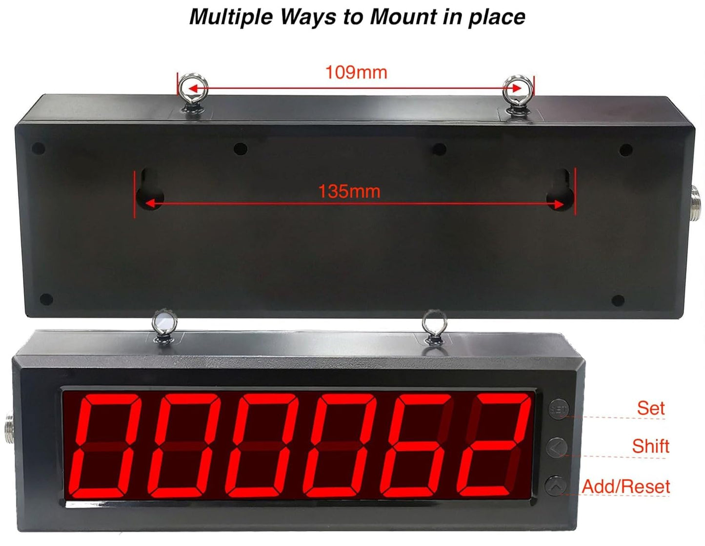 DC12-24V Automatic Digital Counter, 0-999999 Display Counter, 1.5” LED Display Counter with Infrared Sensor 27” Distance, Industrial Tally Counter for Production Line Piecework, Traffic Counter