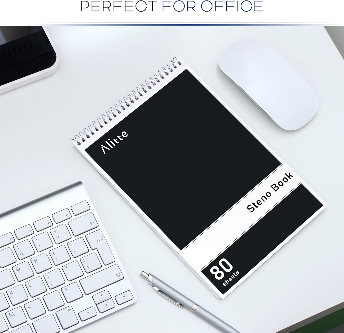 Steno Pads Spiral 6x9-12 Pack Assorted Bright Colors - Perfect for Work, School, and Home Use, Easy Tear-Off Pages, Gregg ruled, White Paper - No Ink Bleeds - 80 Sheets