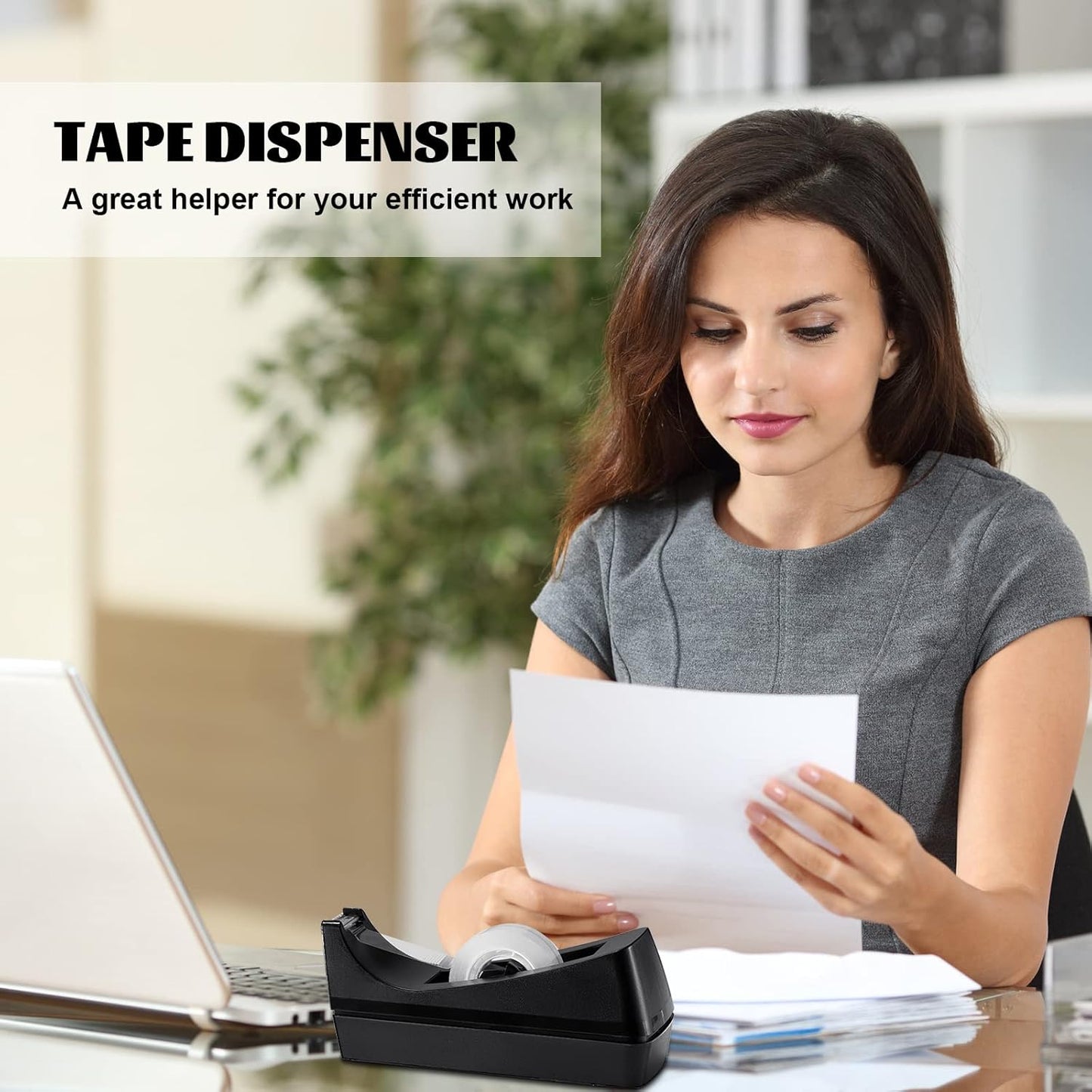3 Pack Desktop Tape Dispenser Tape Roll Non Skid Base Tape Dispensers for Office Home School (Tape Not Included)