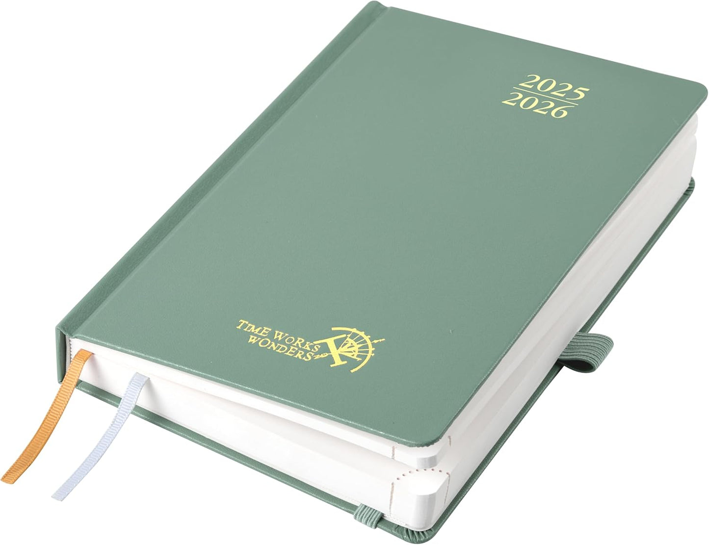 POPRUN 2025-2026 Daily Planner One Page Per Day (Medium - 5.75'' x 8.5'') - Academic Calendar (July 2025 - June 2026), 2025 Day Appointment Book with Monthly Tabs, Hardcover - Midnight Green