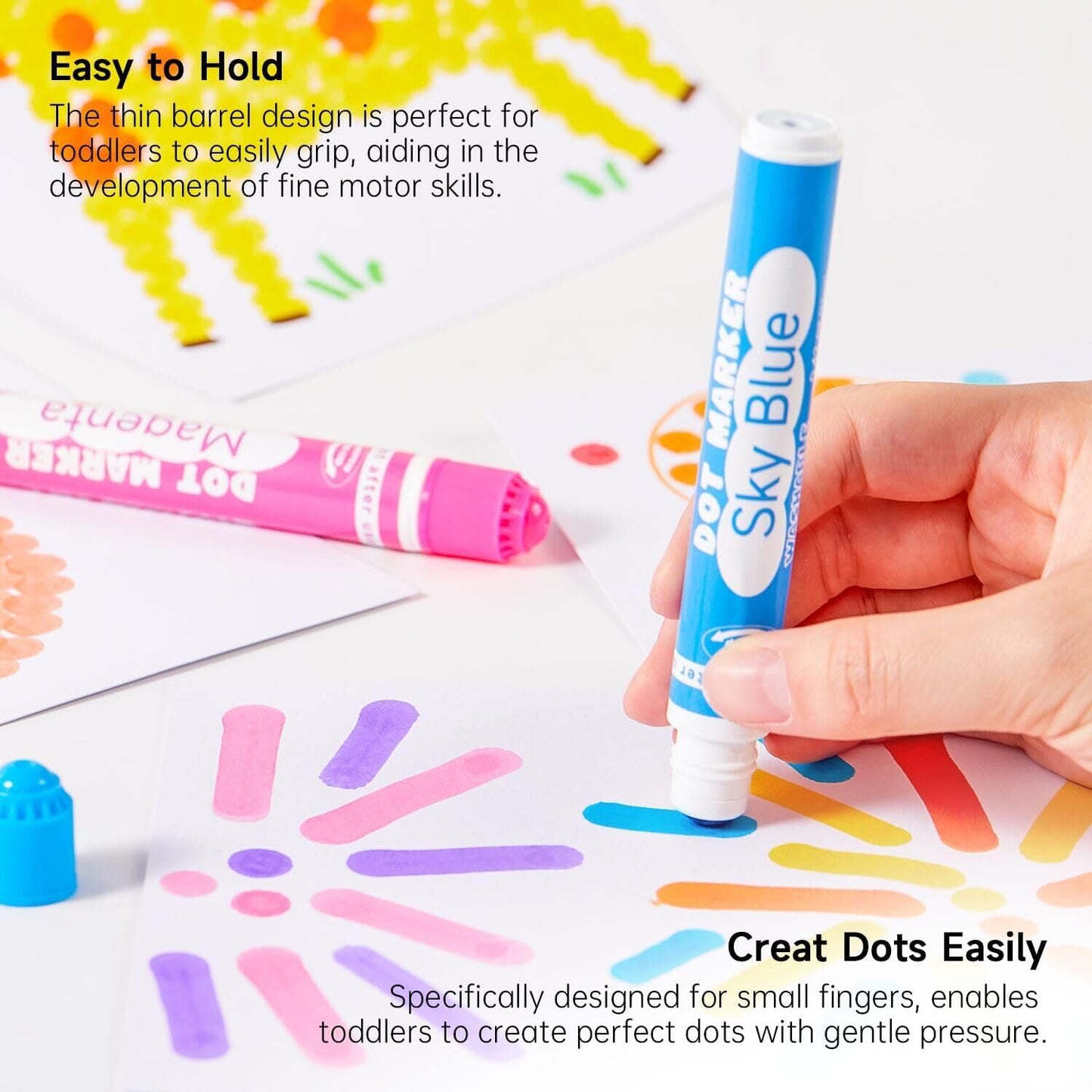 Shuttle Art Washable Dot Markers 26 Colors with Free Activity Book, Fun Art Supplies for Kids Toddlers and Preschoolers, Non Toxic Water-Based Paint Daubers, Dot Art Markers