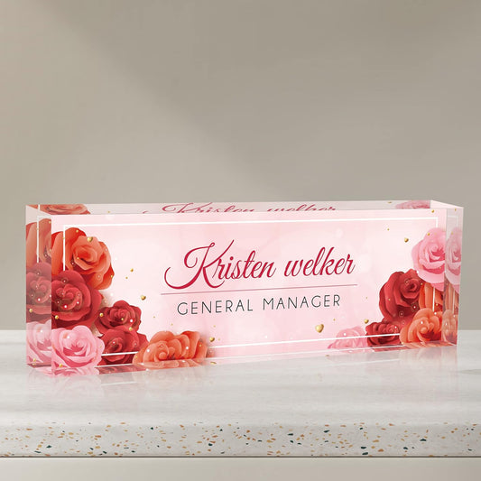 Desk Name Plate Personalized | Custom Name Plates for Desks | Office Gifts for Coworkers, Boss, Employee, Teacher, Social Worker | Office Desk Decor - (8" x 2.5")