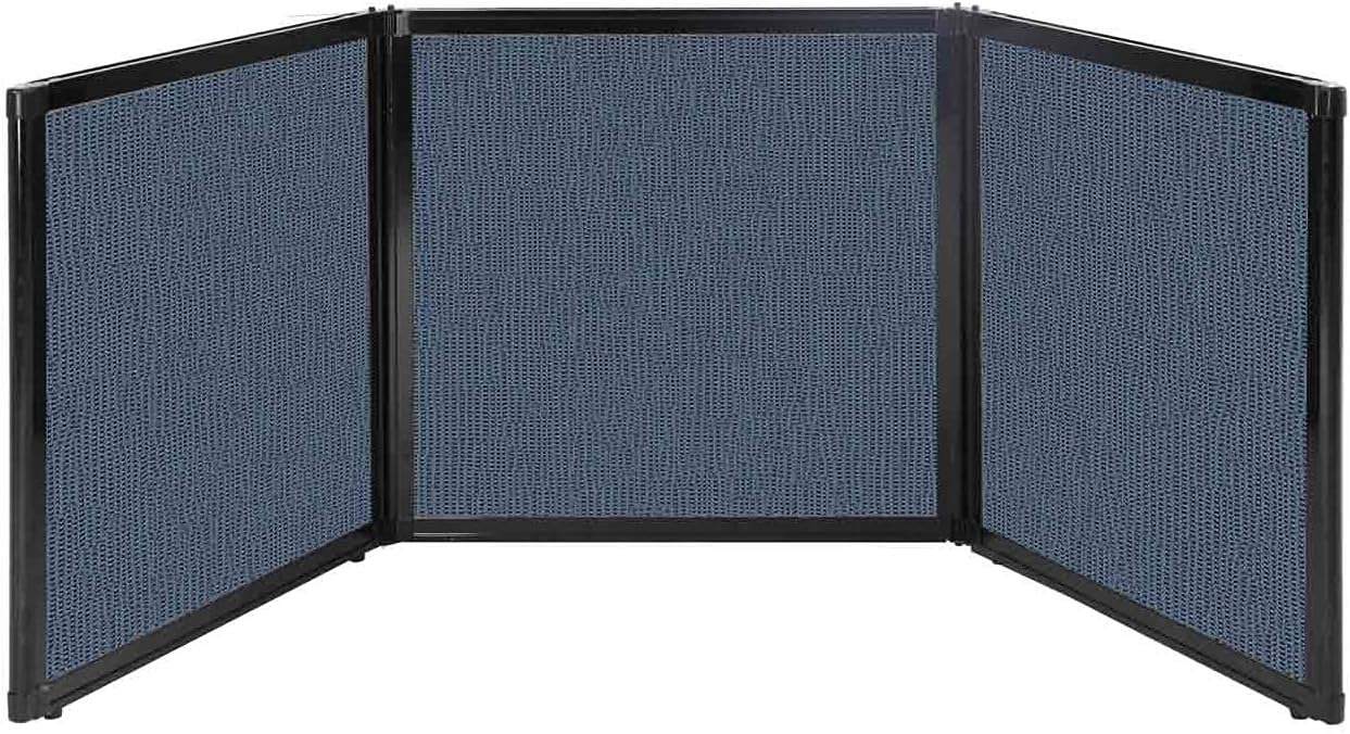 Versare Folding Tabletop Display | 3-Panel Partition | Lightweight Portable Workspace Divider | Ocean 78" x 24"