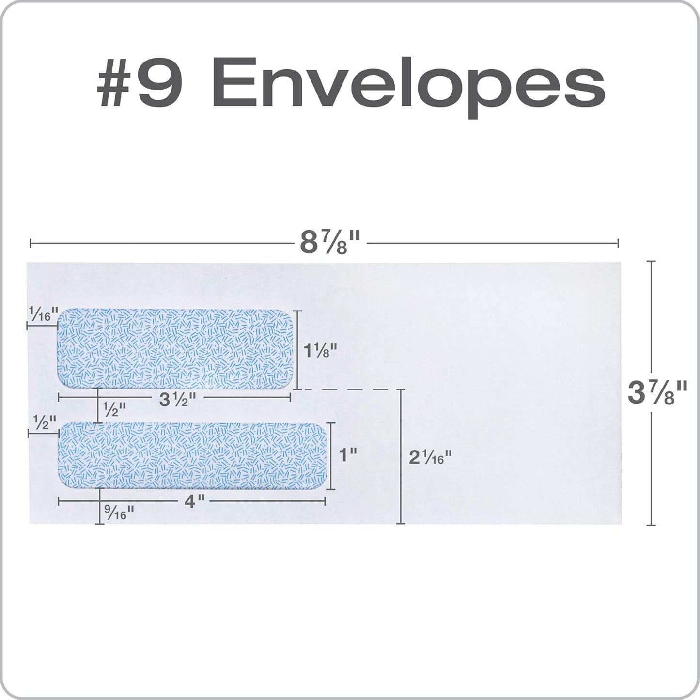 Columbian #9 Double-Window Security Envelopes, SimplySafe Tamper Evident, Pull Strip, Peel and Seal, for Invoices and Statements, 3-7/8 x 8-7/8 Inches, 500 per Box (COLO166), White (Pack of 5)