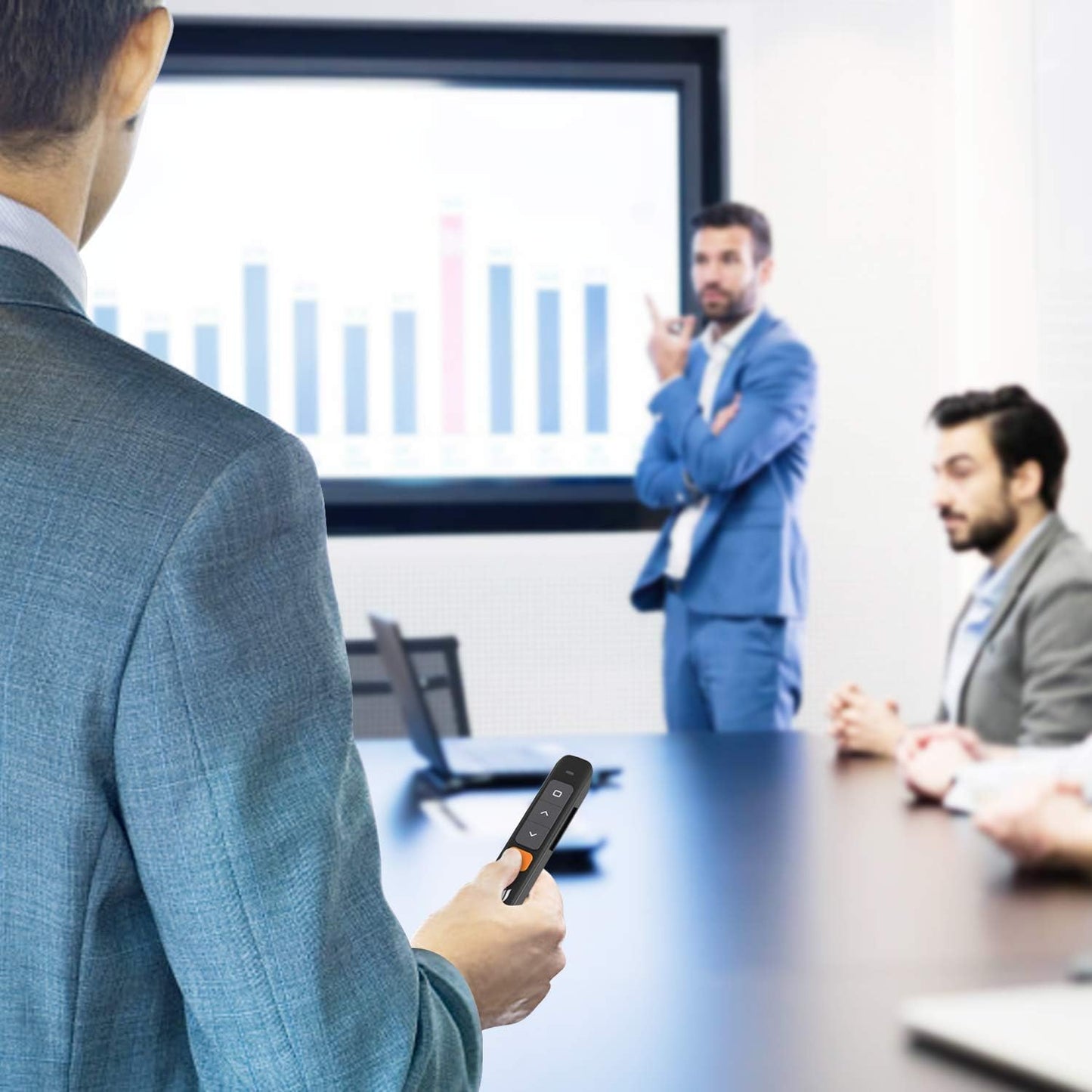 AMERTEER Wireless Presentation clicker for PowerPoint presentations with Hyperlink & Volume Control, RF 2.4GHz USB and Type-C for MacBook/Air/Pro