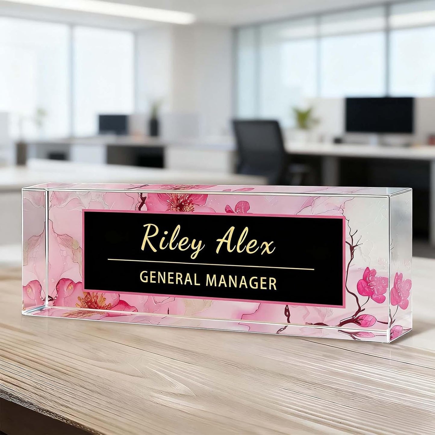 Desk Name Plate Personalized, Office Decor Cute Desk Accessories for Employee Appreciation Gifts Office Gifts for Boss, Teacher (S2)