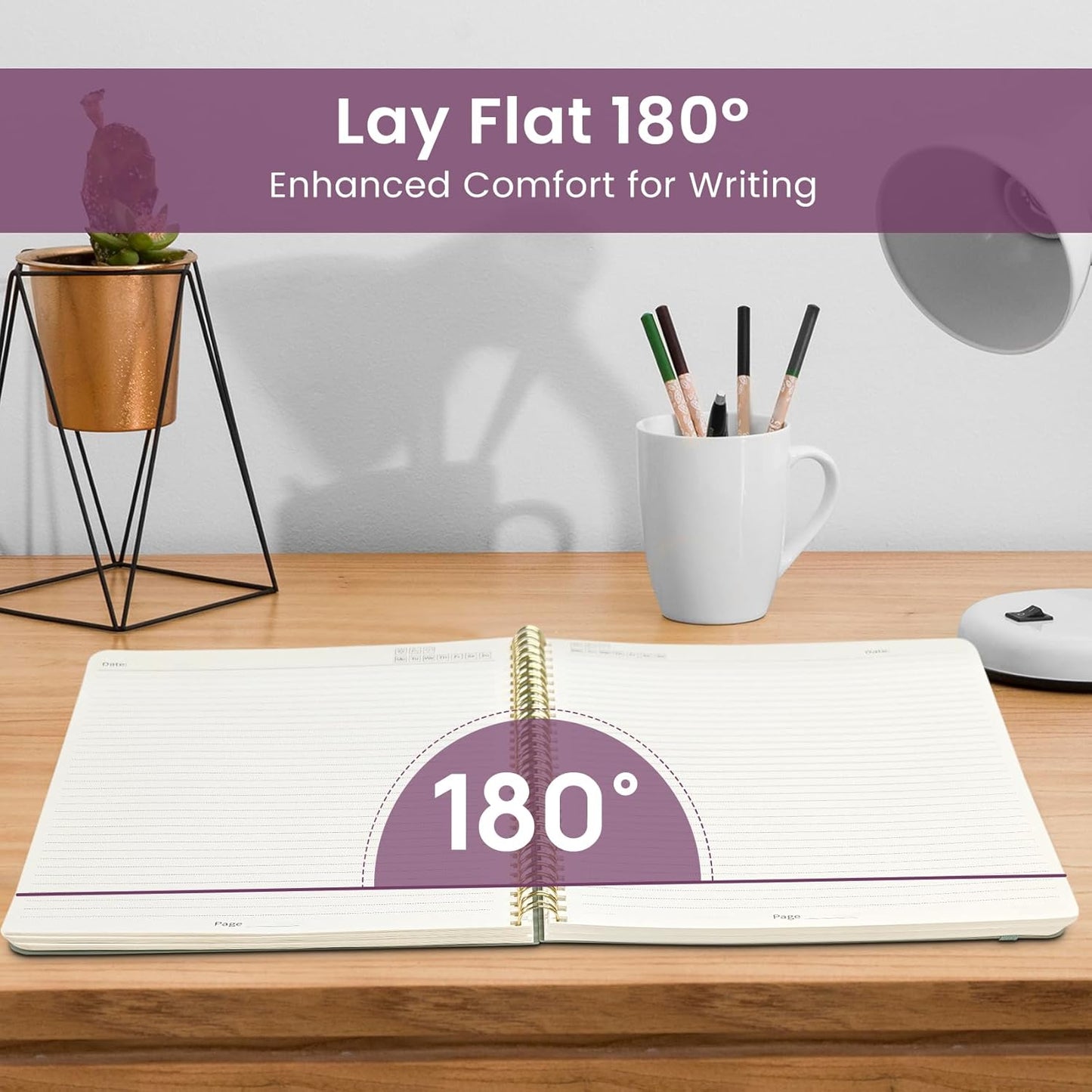 Taja Spiral Lined Notebook, 8.5"x11" Notebooks for Work, Large A4 Journal for Women & Men, College Ruled Journaling Notebook for Writing, Plastic Cover Spiral Journal, Jungle