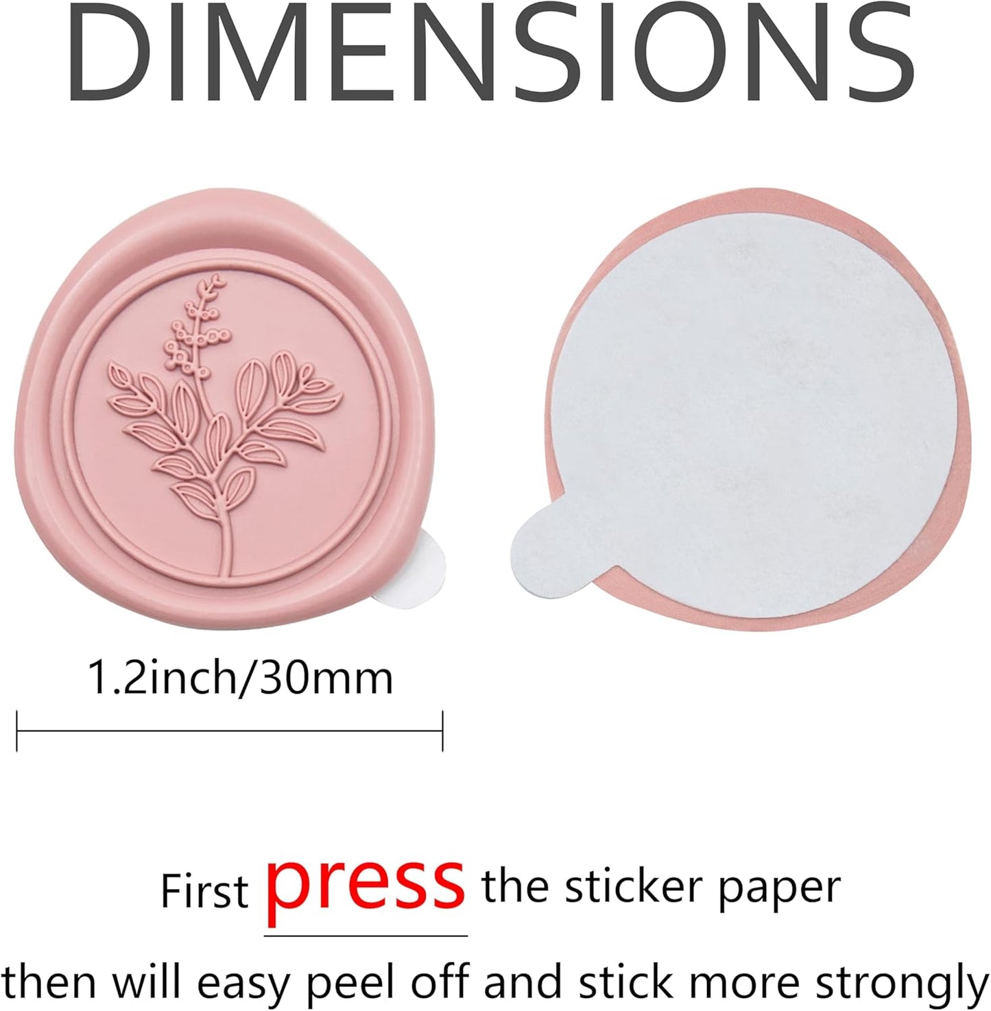 60 Pcs Dusty Rose Wax Seal Stickers, Wedding Invitation Accessories Envelope Stickers - Self Adhesive Seals, Peferct for Invitation, Gift Box Craft Wrapping, Christmas Cards Decoration