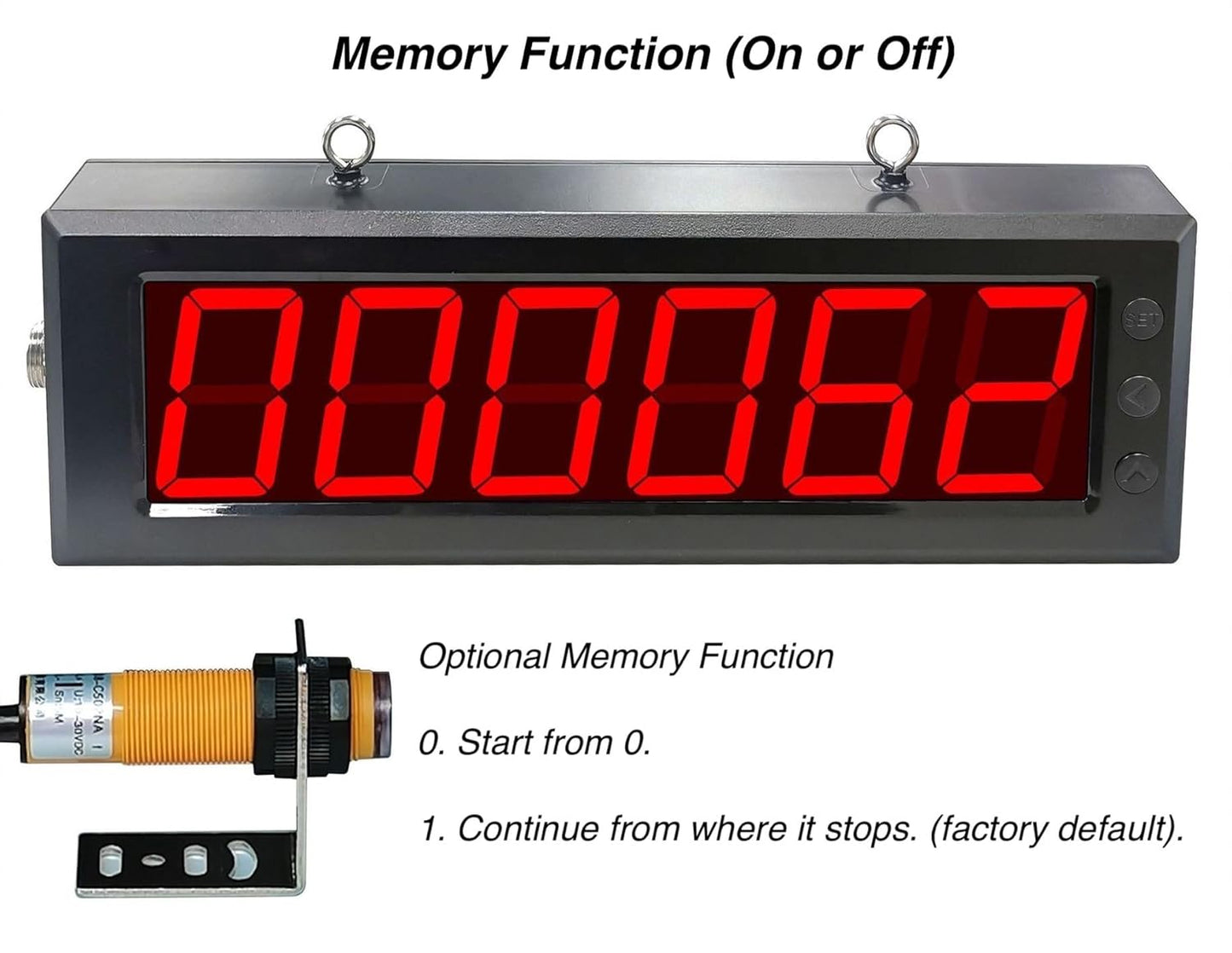 DC12-24V Automatic Digital Counter, 0-999999 Display Counter, 1.5” LED Display Counter with Infrared Sensor 27” Distance, Industrial Tally Counter for Production Line Piecework, Traffic Counter