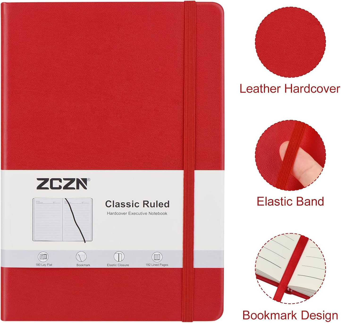 ZCZN 8 Pack Hardcover Journal Notebooks, 5.5"x8.3", Hardcover, 8 Colors, A5 Lined Journals for Notes-taking,Writing,Diary, Ruled Journaling Notebooks for Work School Travel Home