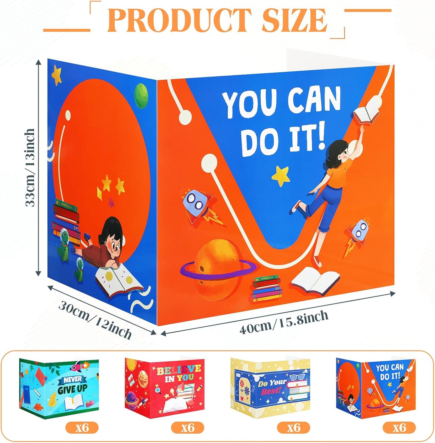 Crtiin 24 Pcs Privacy Folders for Students Desk Dividers Standard School Privacy Cardboard Board Testing Dividers Shield for Classroom Teacher Supplies Keep Eyes from roving(Encourage)