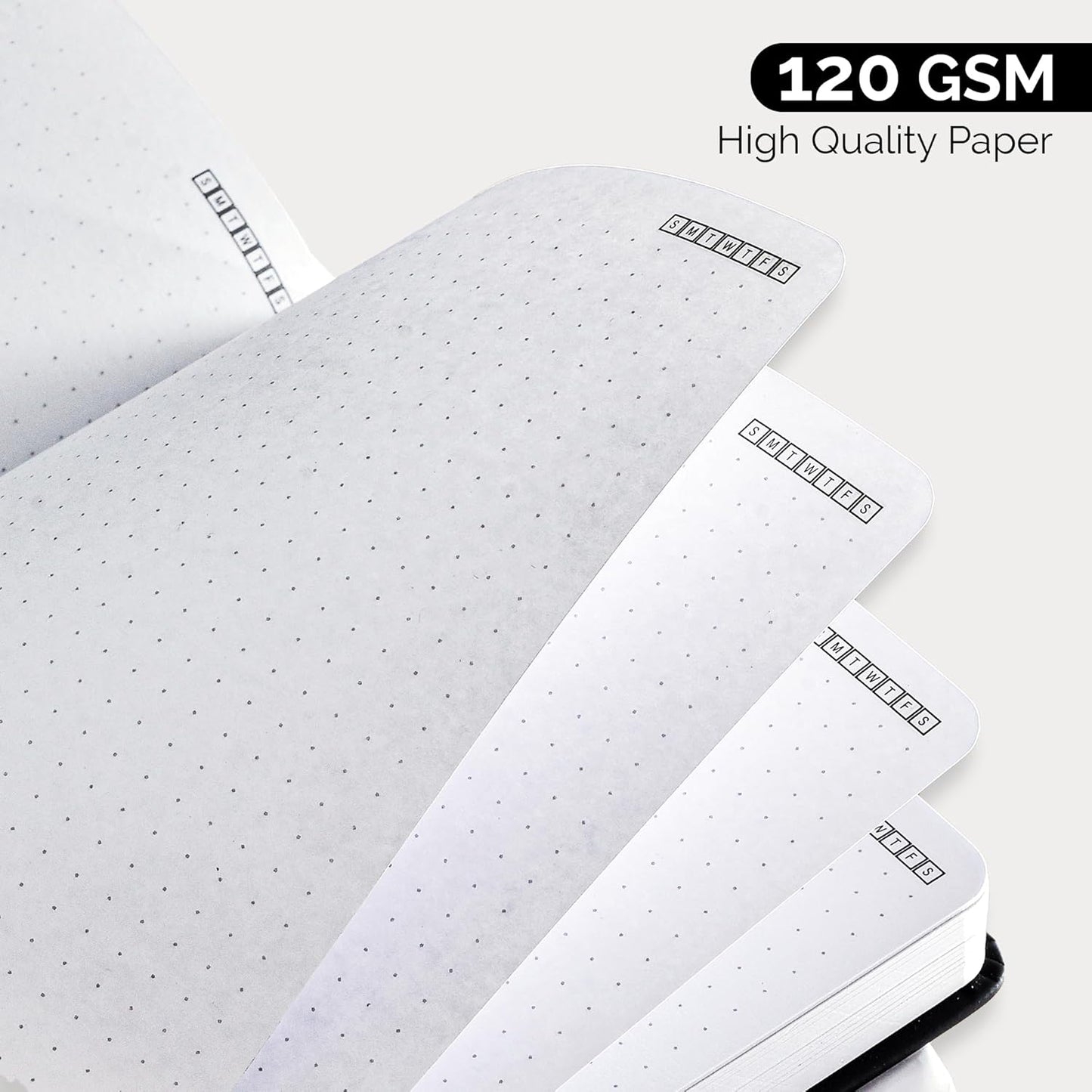 Nextnoid Hardcover Dotted Notebook Journal - 120 GSM Thick Paper, Medium A5(5.7" x 8.3"), 256 Pages - Perfect For Handwriting, Diagrams, Note-Taking and To-Do Lists (Dot, Brown)