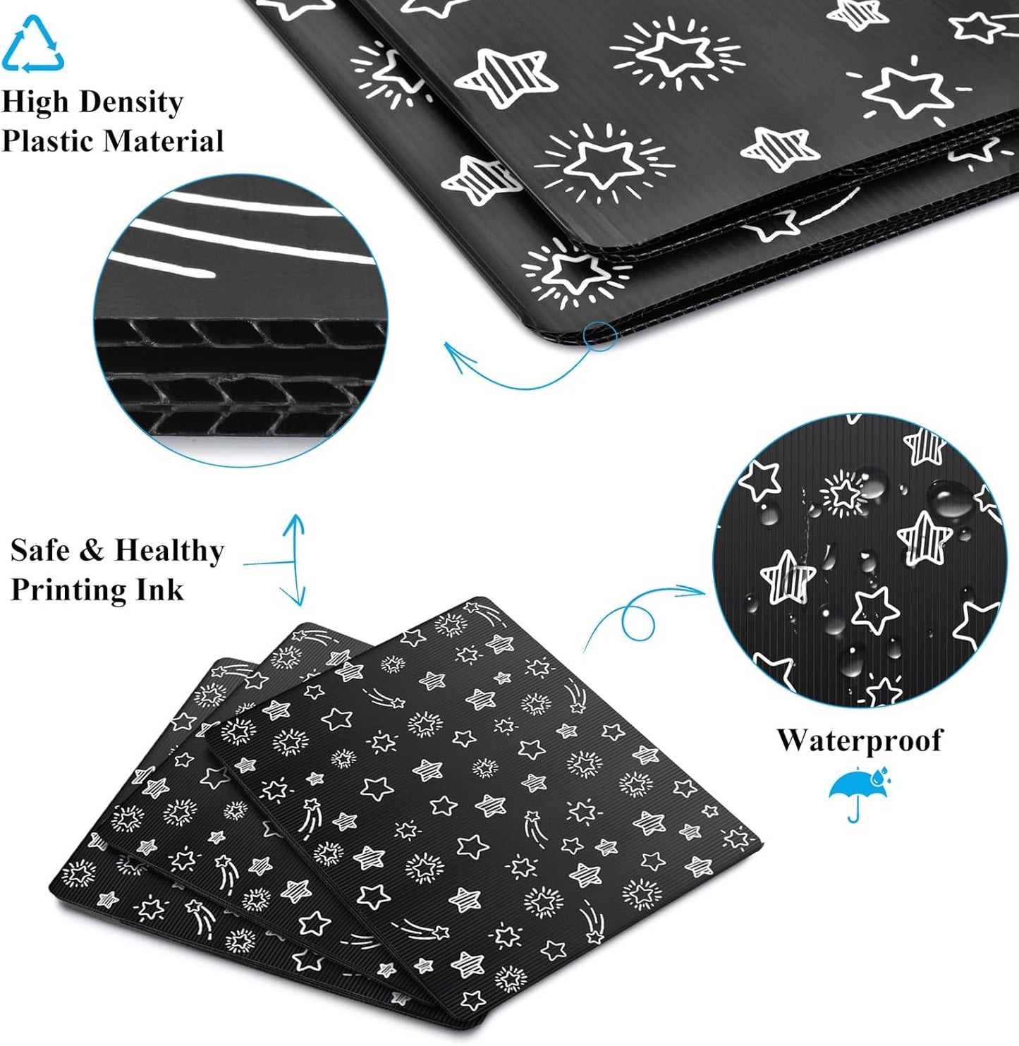 Black 12-Pack Desk Dividers for Students, Waterproof Plastic Study Carrel Divider, Durable Testing Dividers for Classroom Teacher Supplies, Easy to Clean Privacy Shield Folder Boards for Student Desk