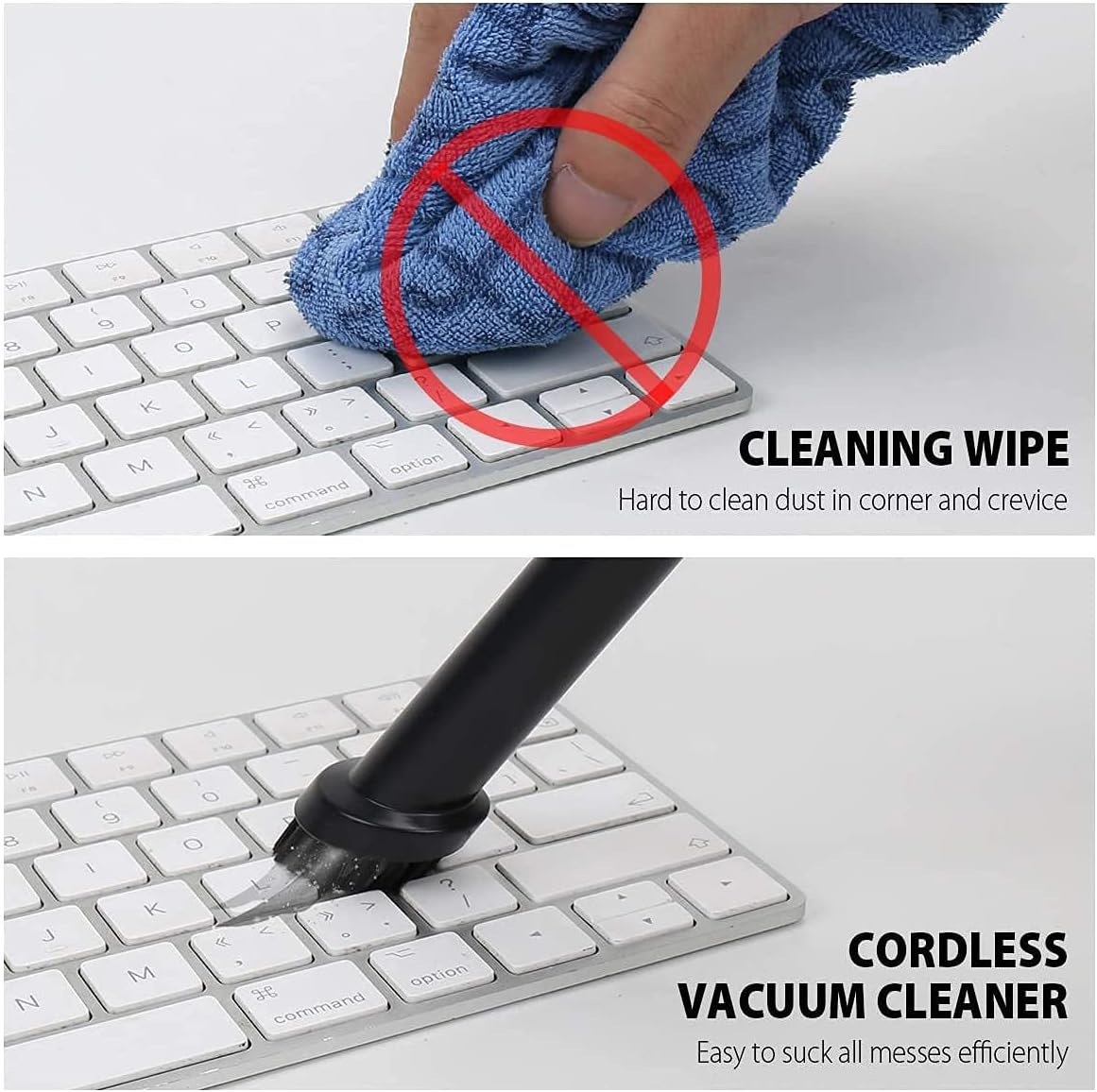 Upgraded Mini Keyboard Vacuum - Tiny Cordless Computer Cleaner for Electronics, Laptop - USB Rechargeable Dust Kit for Desktop, PC, Sofa, Car, Pet House