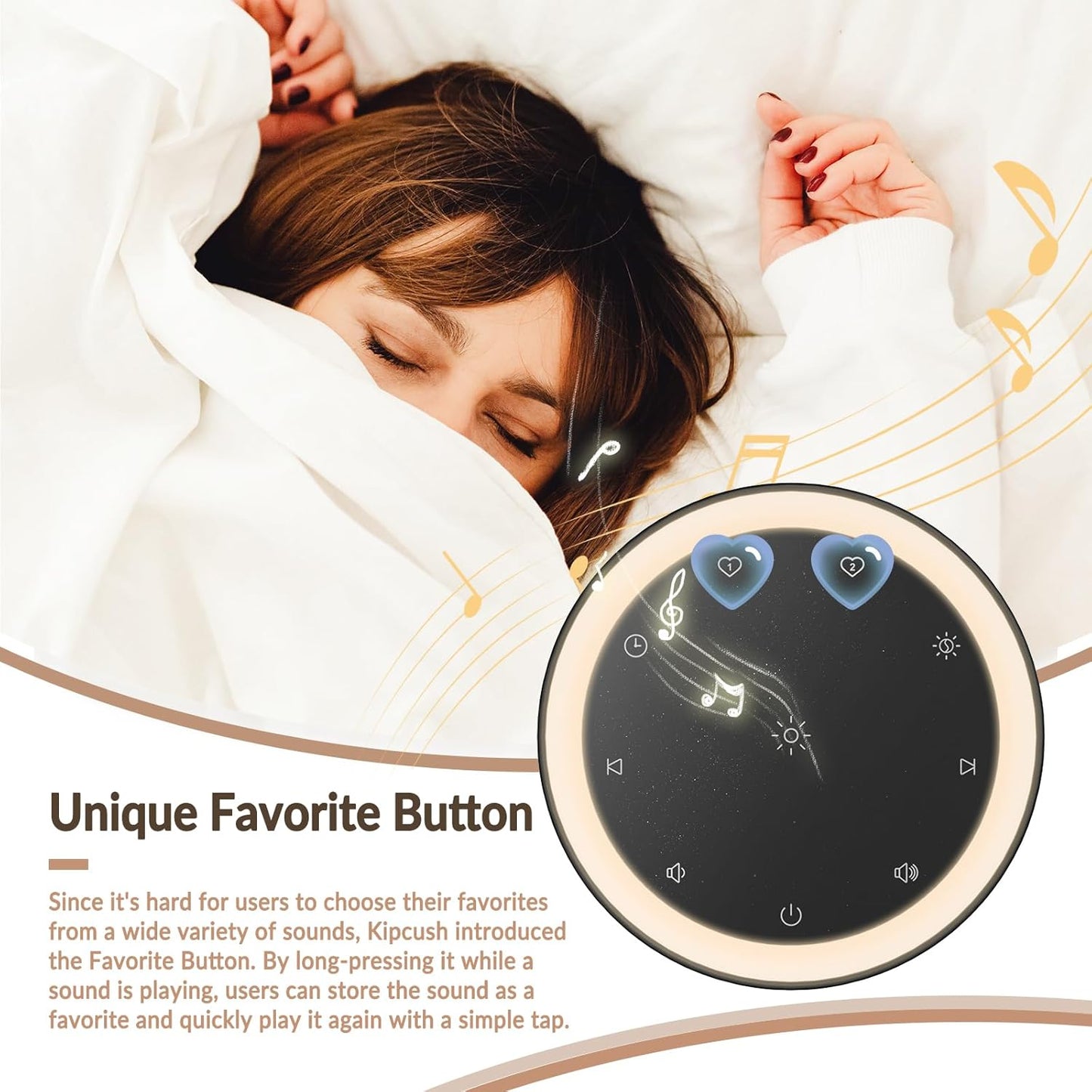 Kipcush Sound Machine & Night Light for Adults, Baby, Kids. White Noise Machine with 20 Soothing Sleep Sounds. Small Size & Portable Design for Bedroom (Black, Small)
