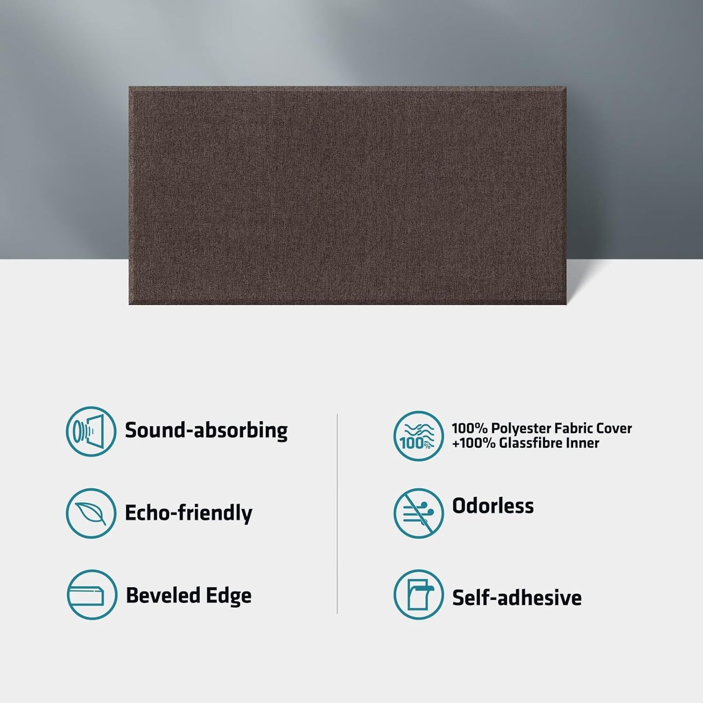 UMIACOUSTICS 2 PCS Acoustic Panels, Fiberglass Sound Absorbing Wall Panels, Self-adhesive Sound Proof Panels for Studios, Office, Home Theater.Coffe-Color