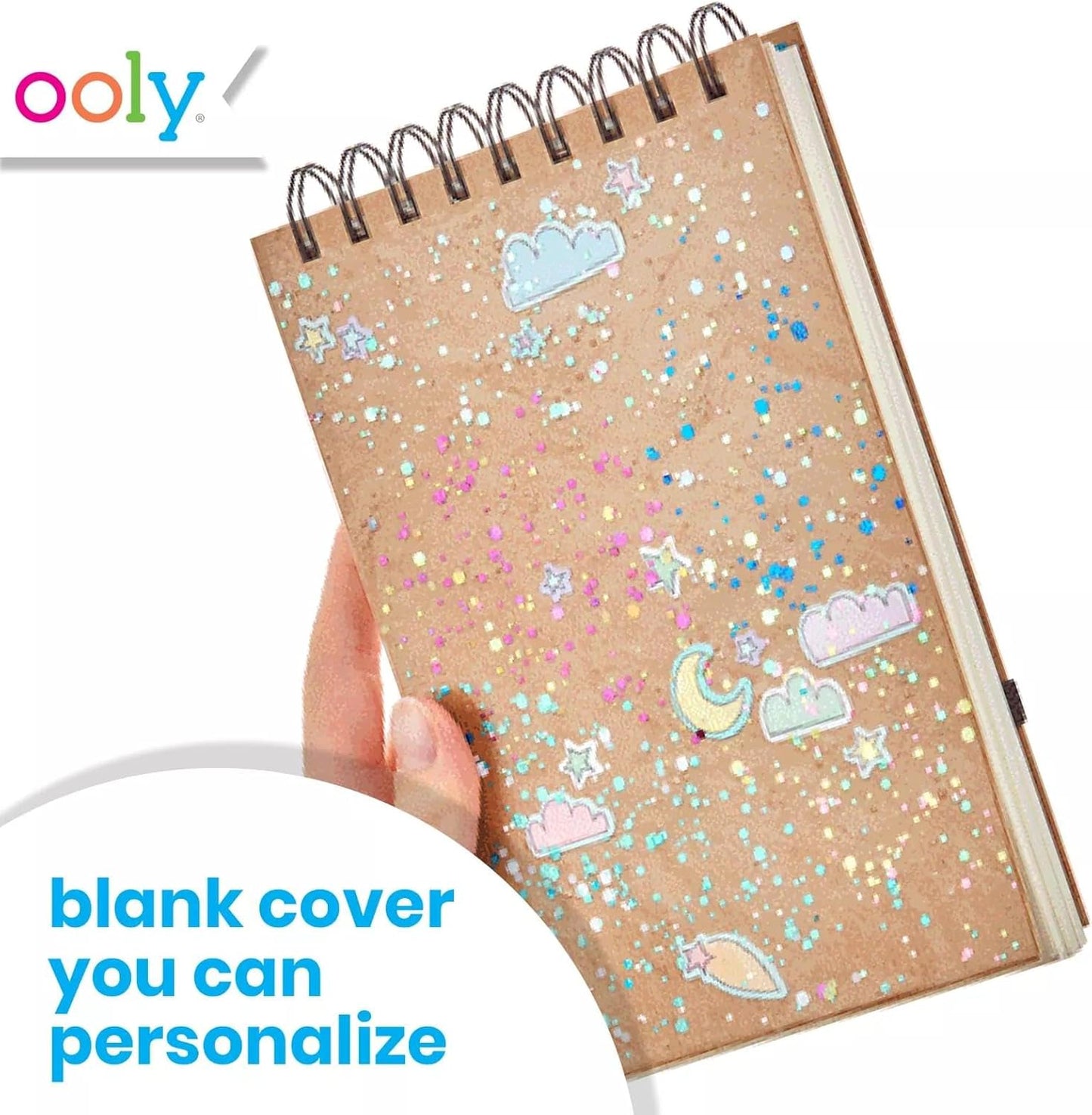 OOLY DIY Cover Large Sketchbook, 8 x 10.5 Inches, White Paper Sketchbook Drawing Book for Kids, Adults, and Artists Great Drawing Pad for Gel Pens, White Pencils, Back to School Supplies
